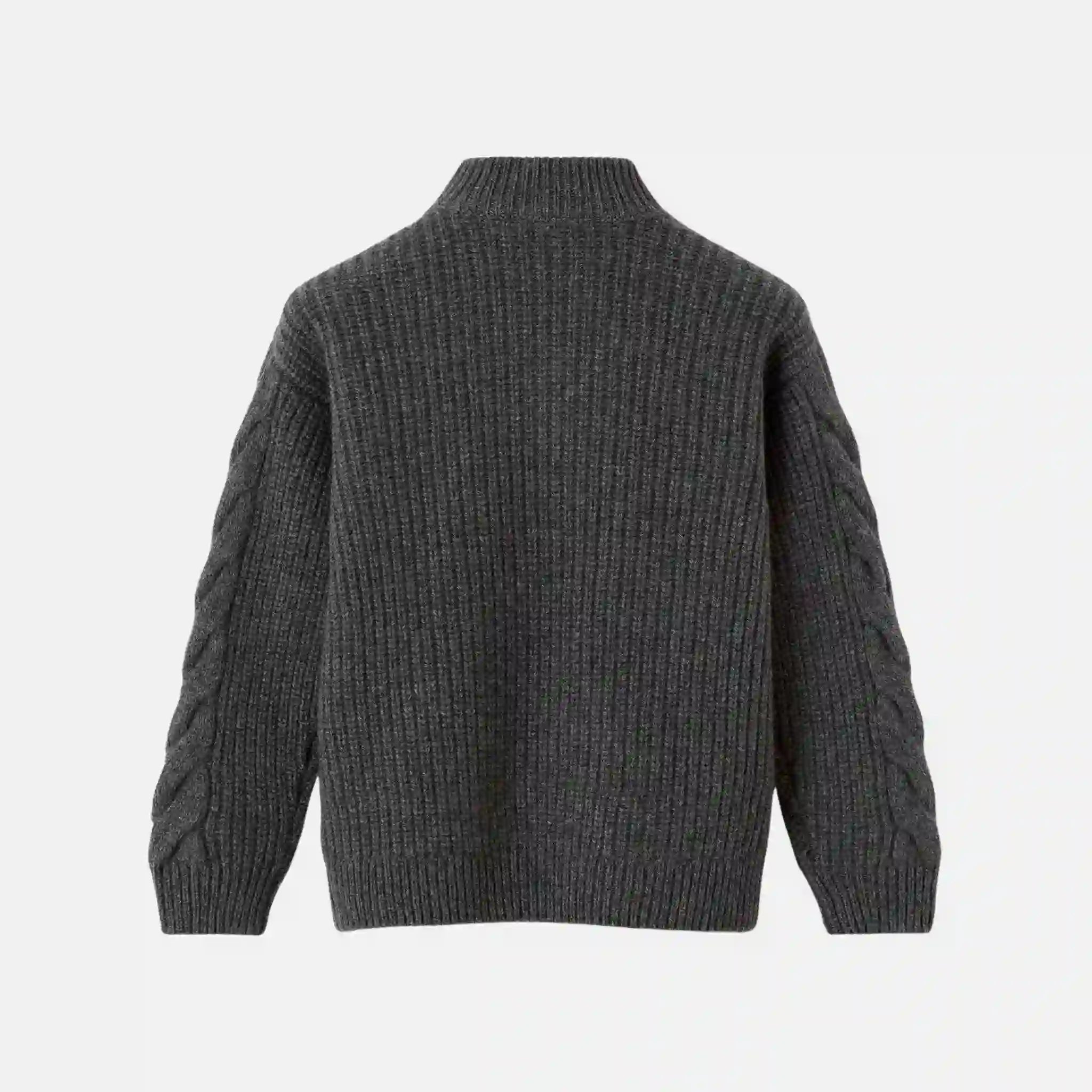 Loro Piana Kids Honey Sweater in Cashmere, Greymelange, Back