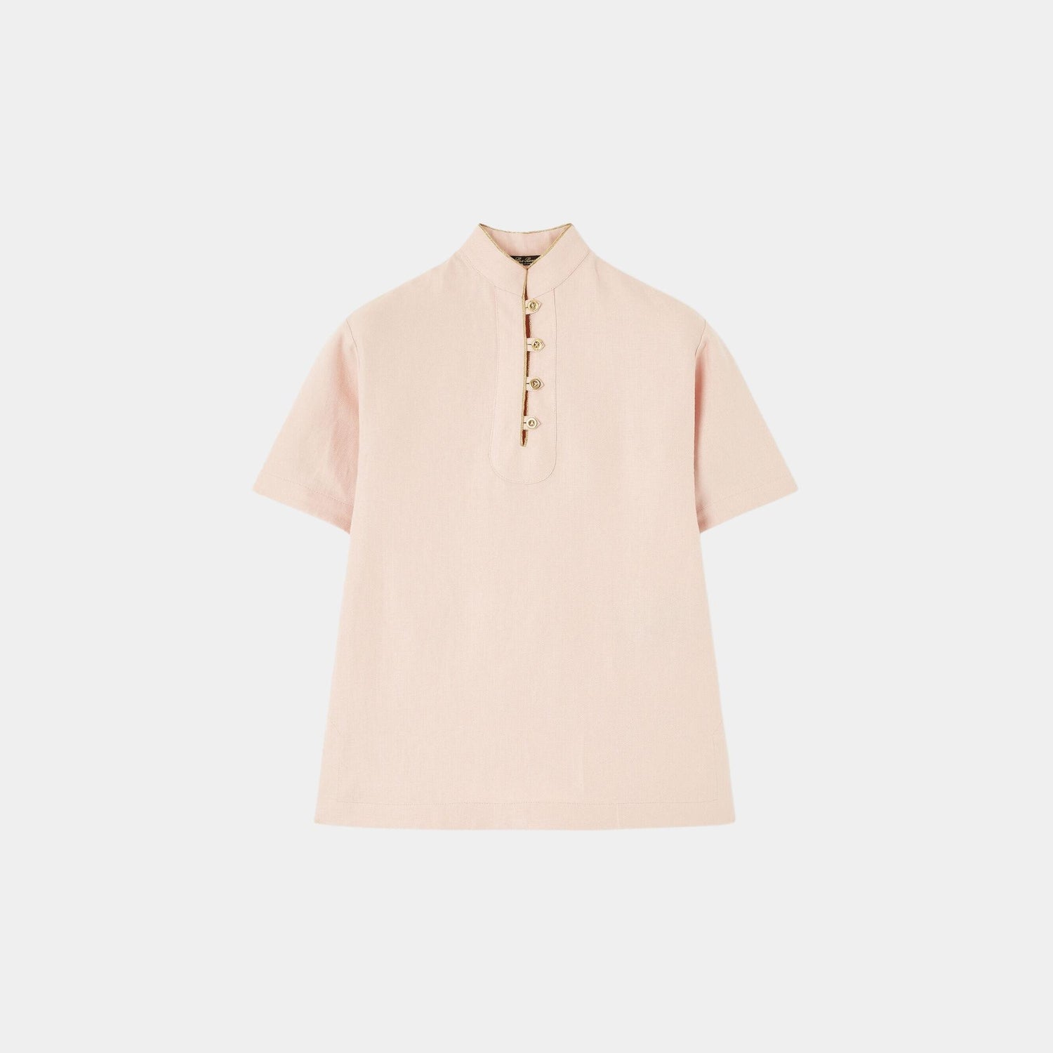 Loro Piana Kids Magdalena Dress Linen, Pineapple Rose, Front