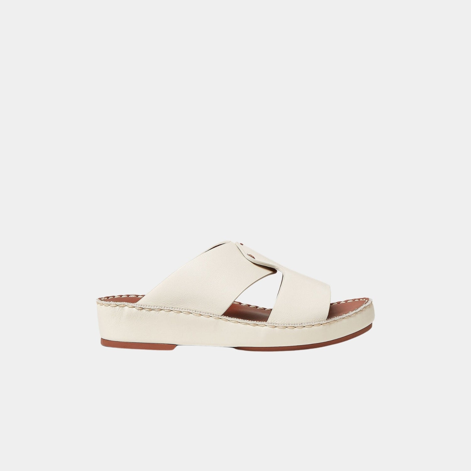 Loro Piana Kids New Heart Sandal Calfskin, Whisper White, Side