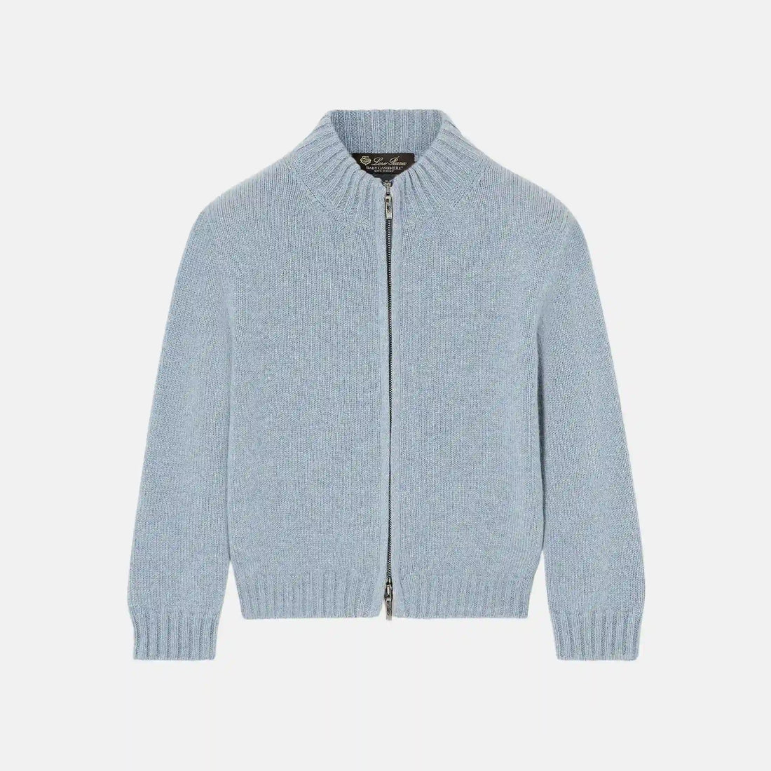 Loro Piana Kids Parksville Bomber Jacket Baby Cashmere, Clear Day Melange, Front