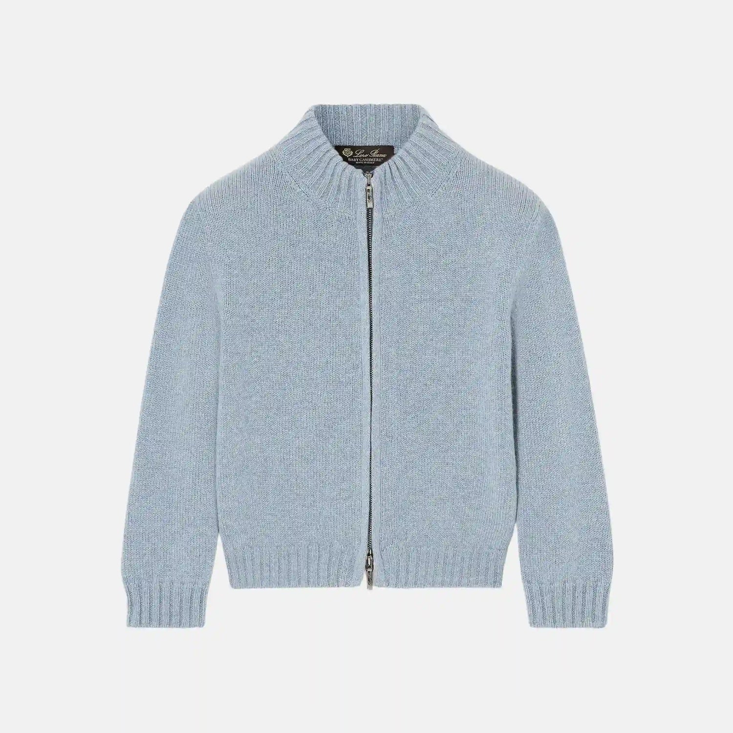 Loro Piana Kids Parksville Bomber Jacket Baby Cashmere, Clear Day Melange, Front