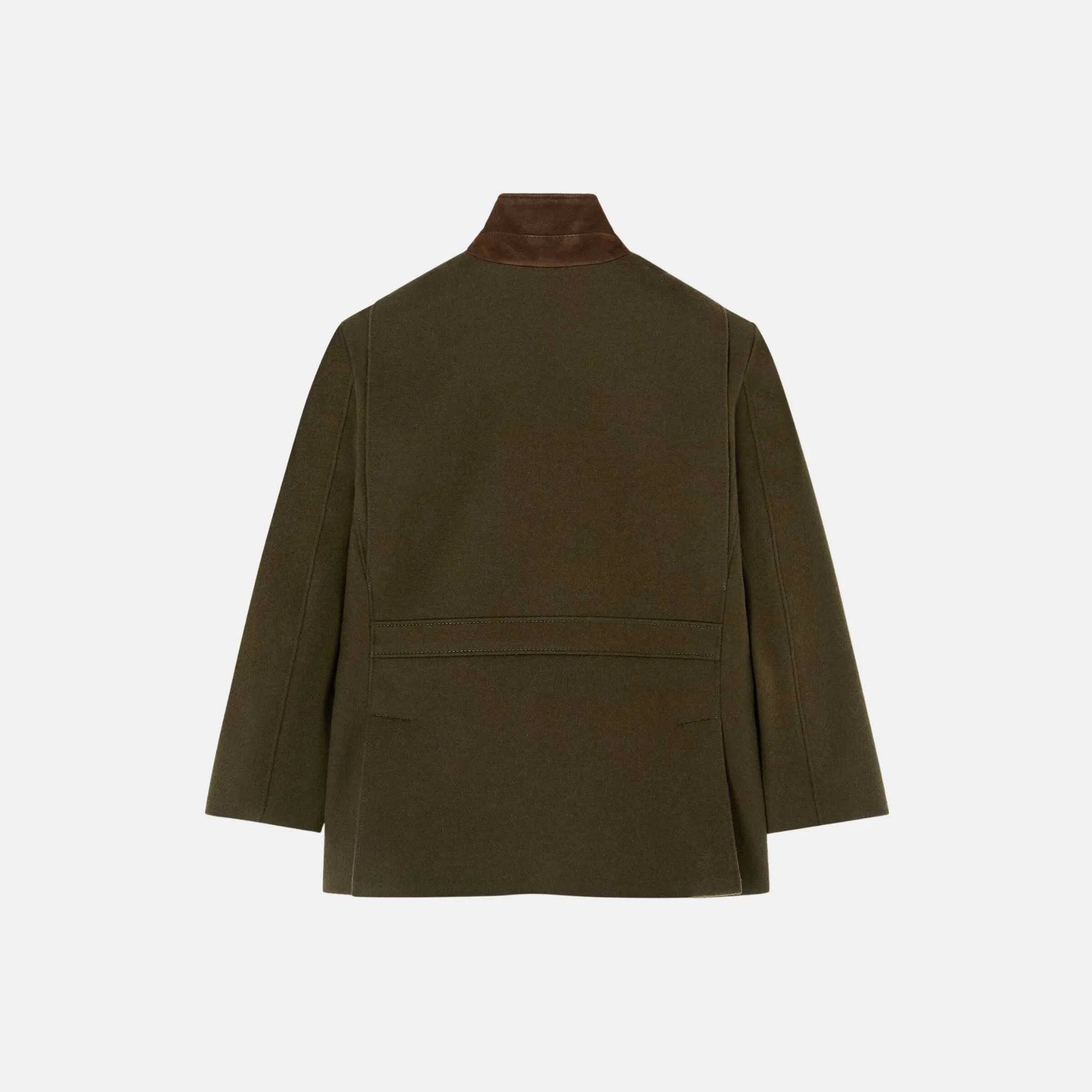 Loro Piana Kids Roadster Jacket in Cashmere, Drain Tree Forest, Side