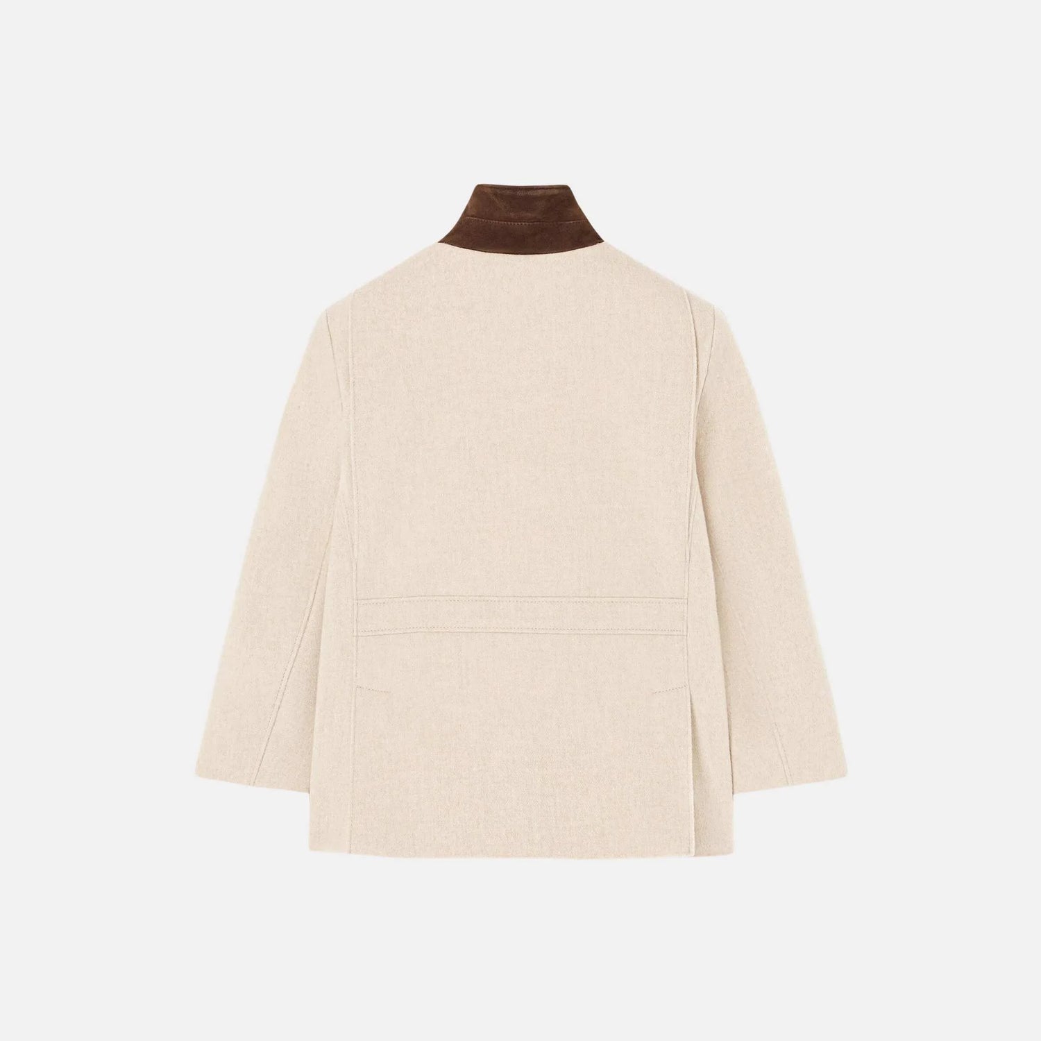 Loro Piana Kids Roadster Jacket in Cashmere, Naturel Melange, Back