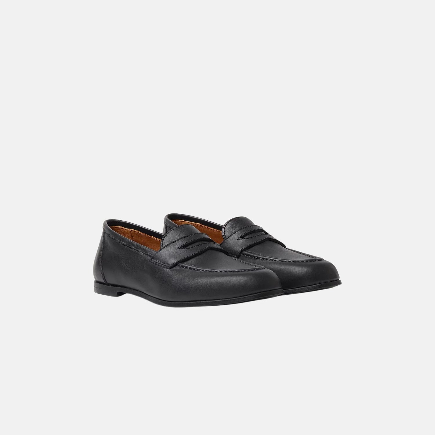Loro Piana Kids Sergio Loafer in Calfskin, Front