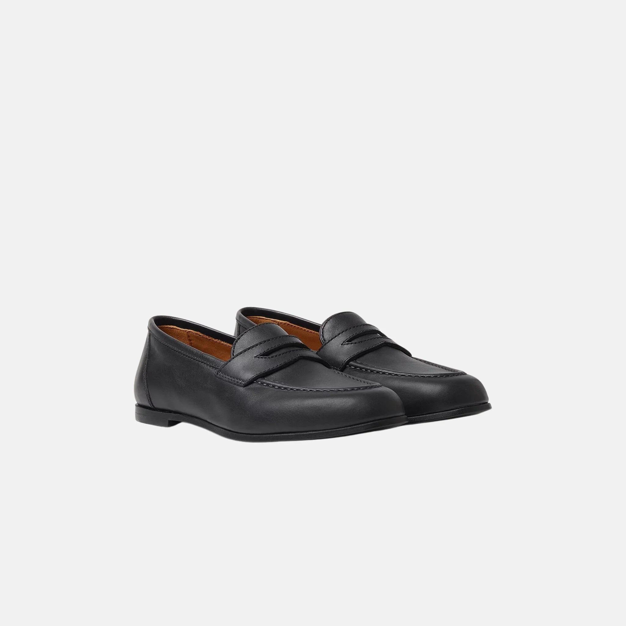 Loro Piana Kids Sergio Loafer in Calfskin, Front