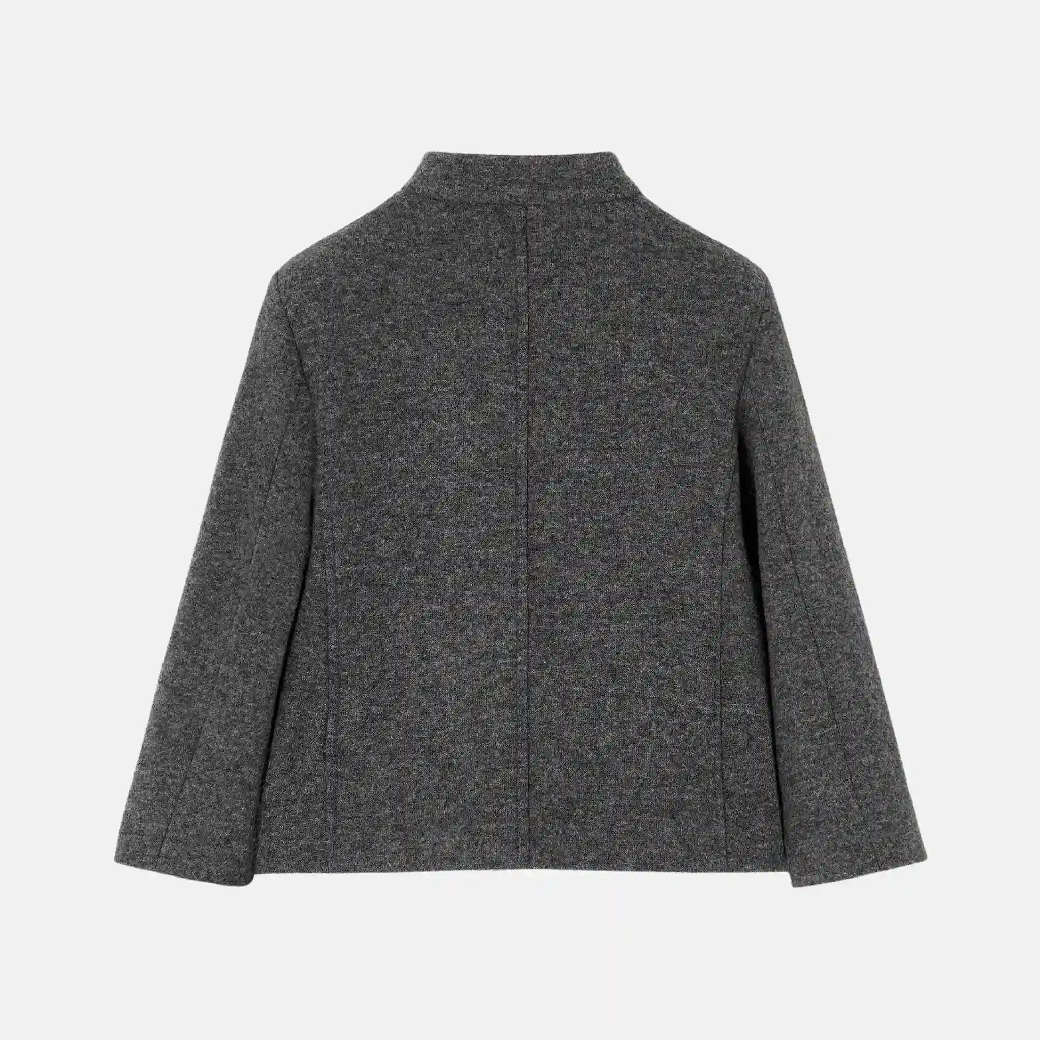 Loro Piana Kids Spagna Jacket in Jersey Novalis, Grey Melage, Back