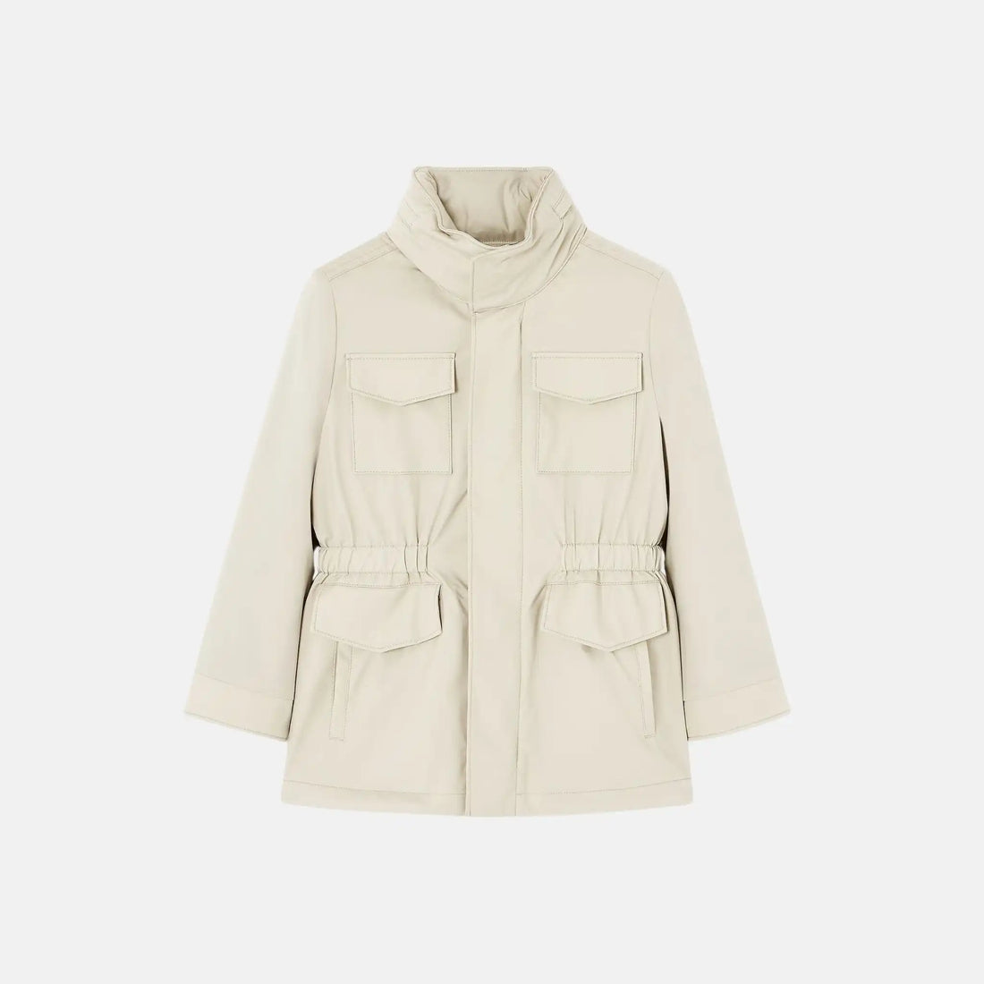 Loro Piana Kids Traveler Jacket Windmate Storm System, Ivory, Front