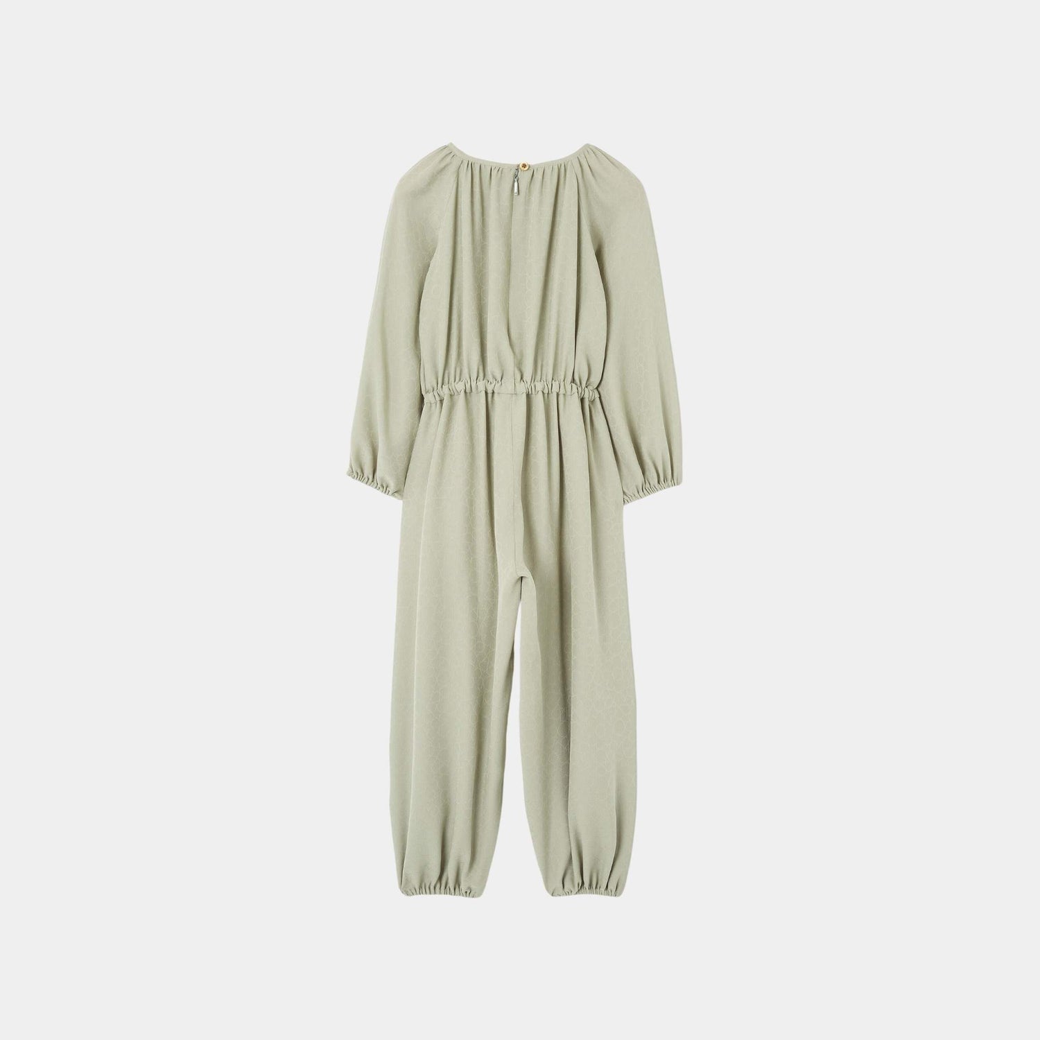 Loro Piana Kids Viviana Jumpsuit Silk, Green Fluorite, Back