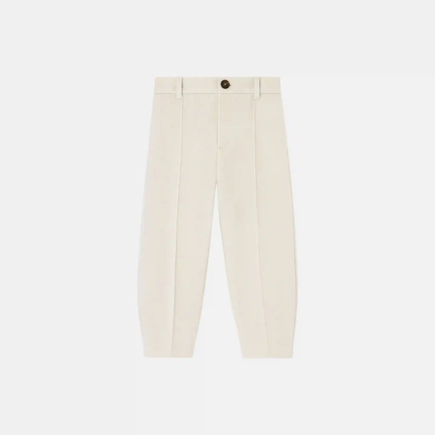 Loro Piana Kids Zack Trousers in Jersey Novalis, Chalk, Front