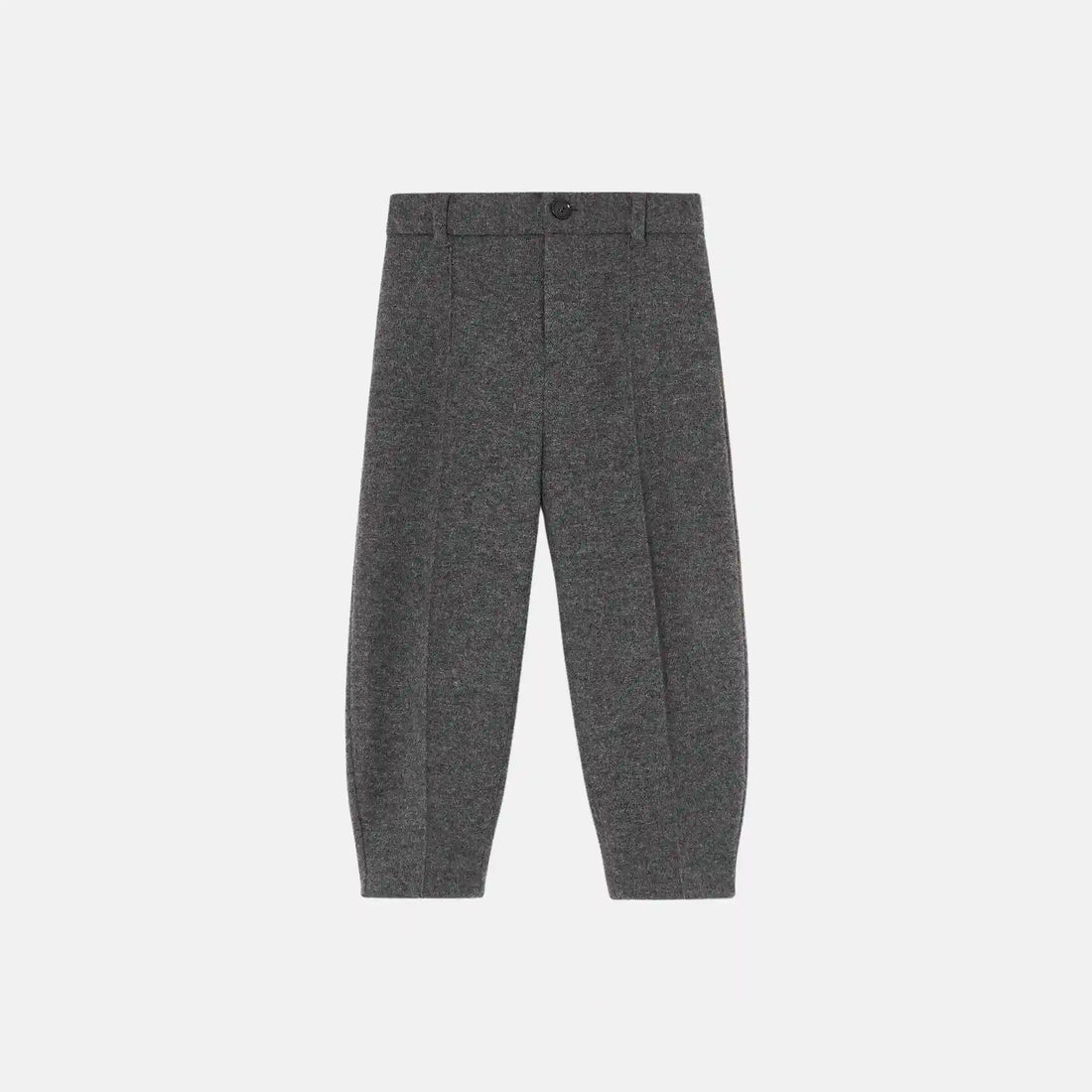 Loro Piana Kids Zack Trousers in Jersey Novalis, Grey Melange, Front