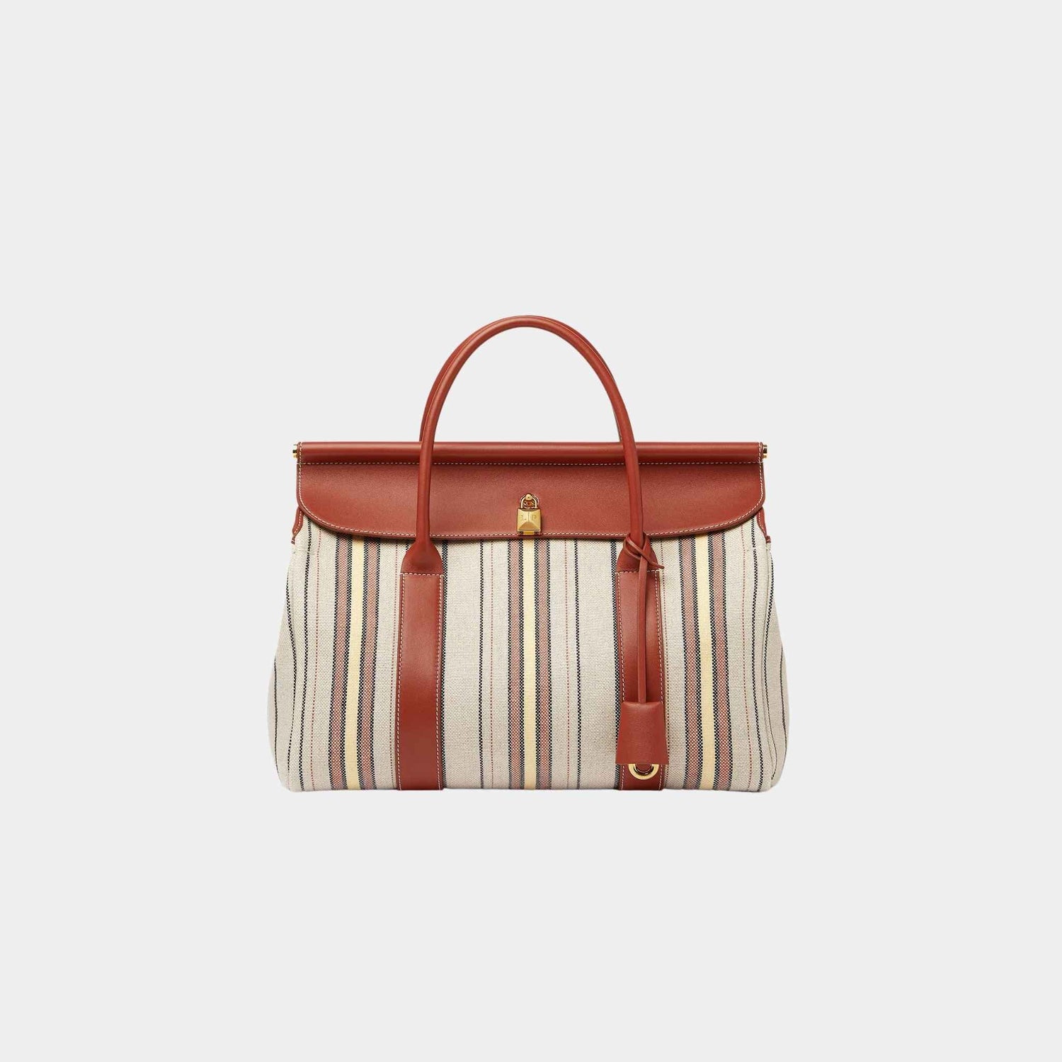 Loro Piana Loom Bag L32 Linen-Calfskin, Deep Kummel, Front