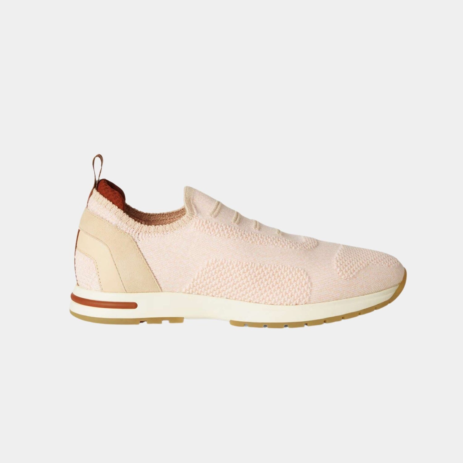 Loro Piana 360 LP Flexy Walk Sneakers In Kummel Colored Eyelets, Chintz Rose, Side