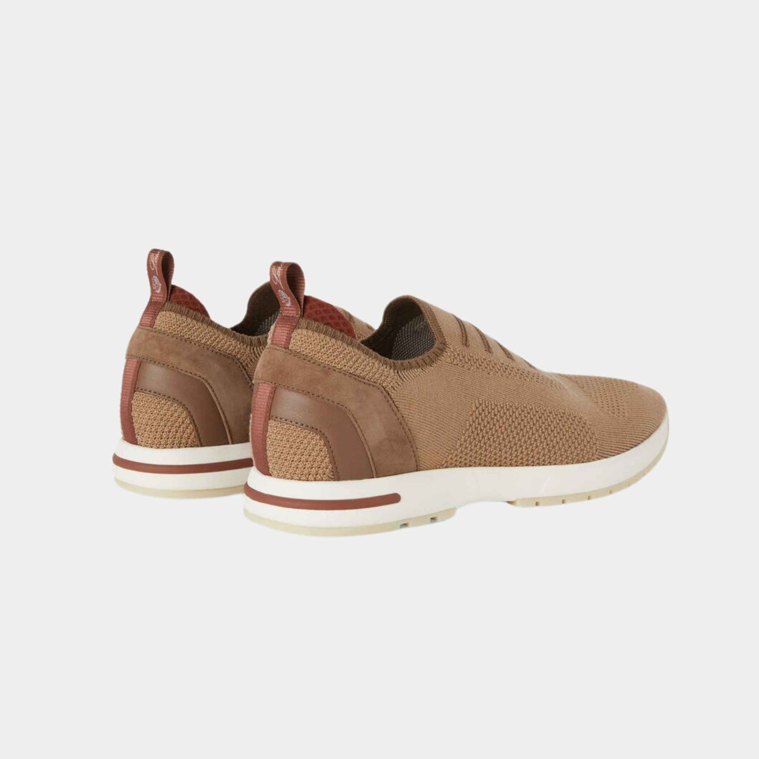 Loro Piana 360 LP Flexy Walk Sneakers With Kummel Colored Eyelets, Dusty Camel, Back View