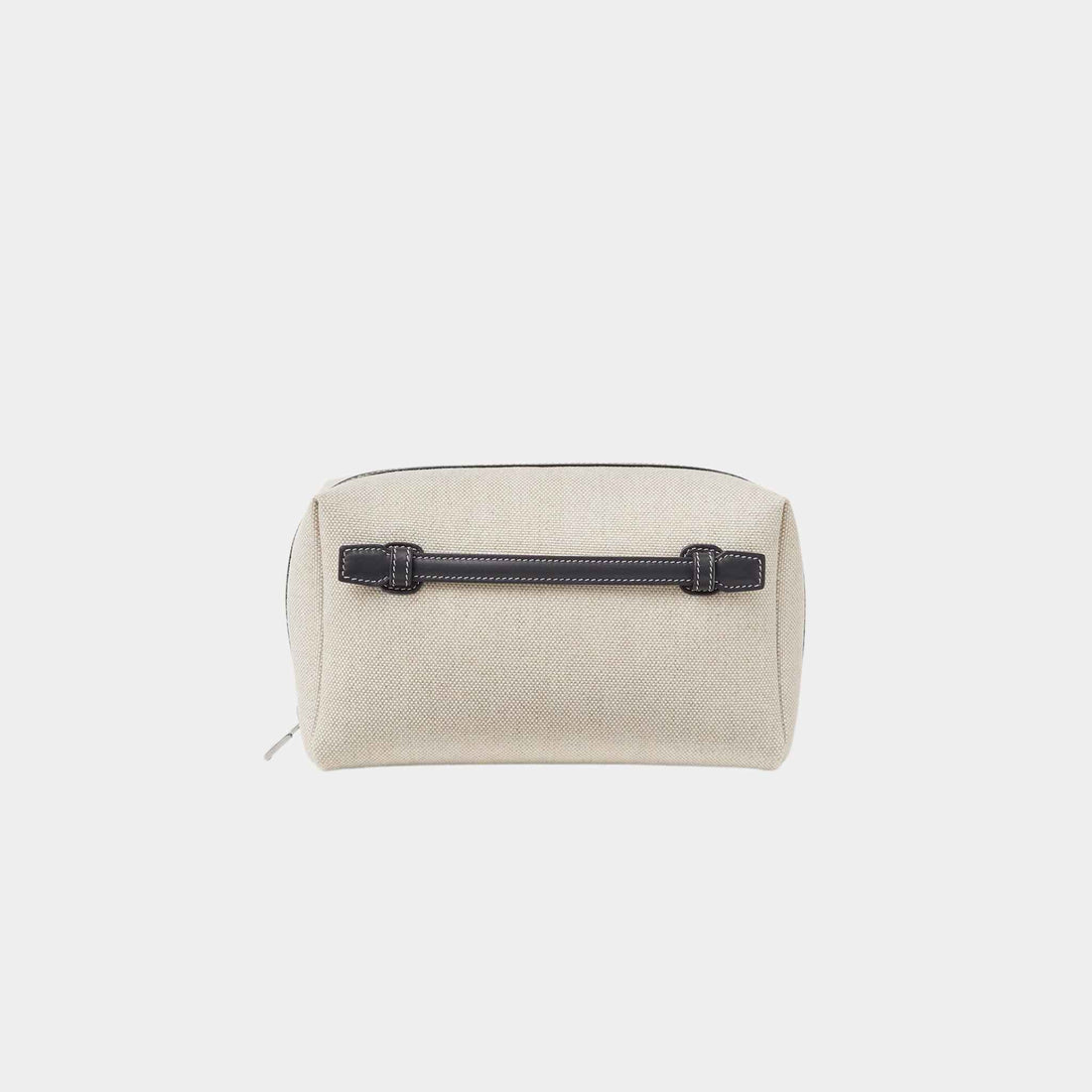 Loro Piana Medium Extra Travel Pouch Cotton-Linen, Natural, Stonehenge, Front