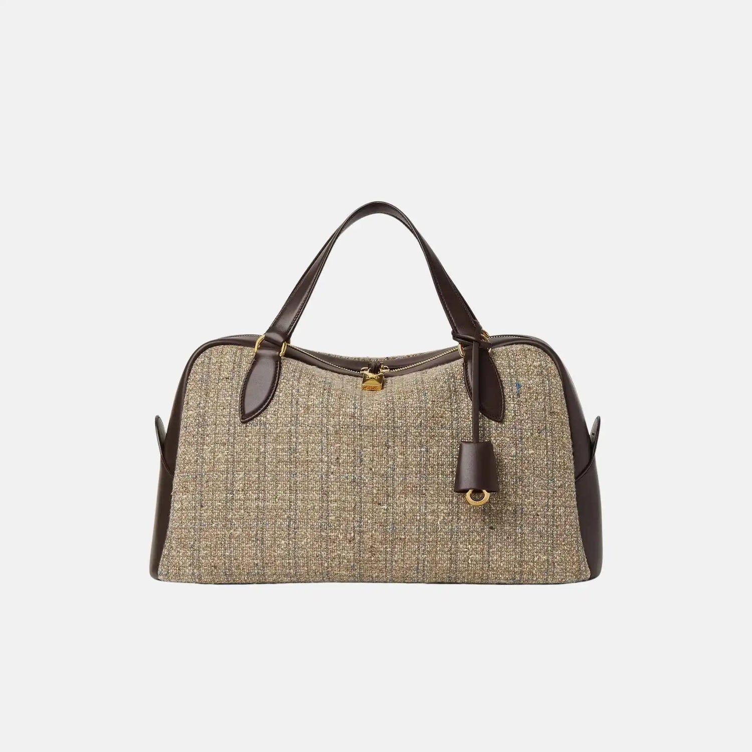 Loro Piana Medium Needle Bag in Virgin Wool and Linen, Front