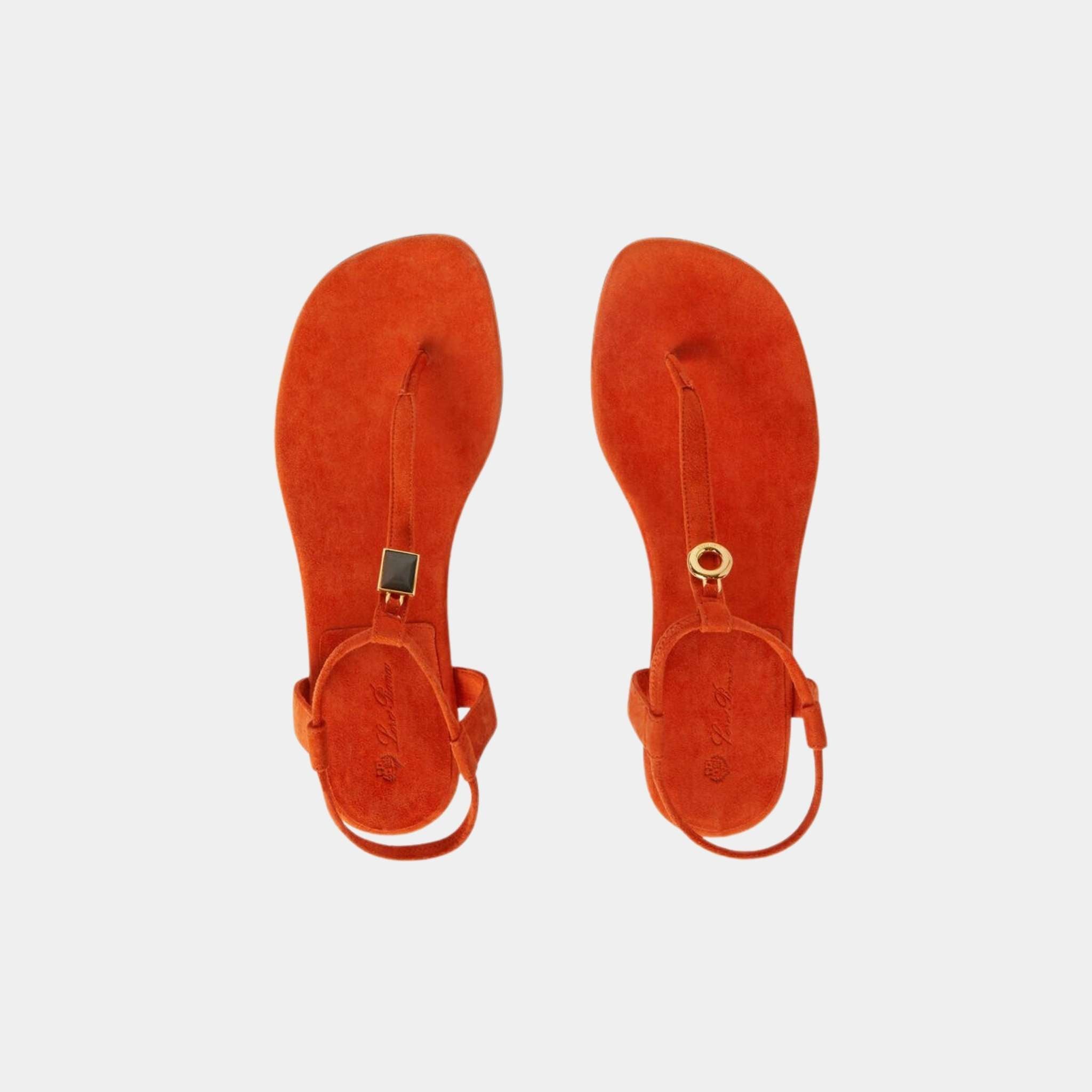 Loro Piana Mindil Sandal, Orange Kyoto, Top