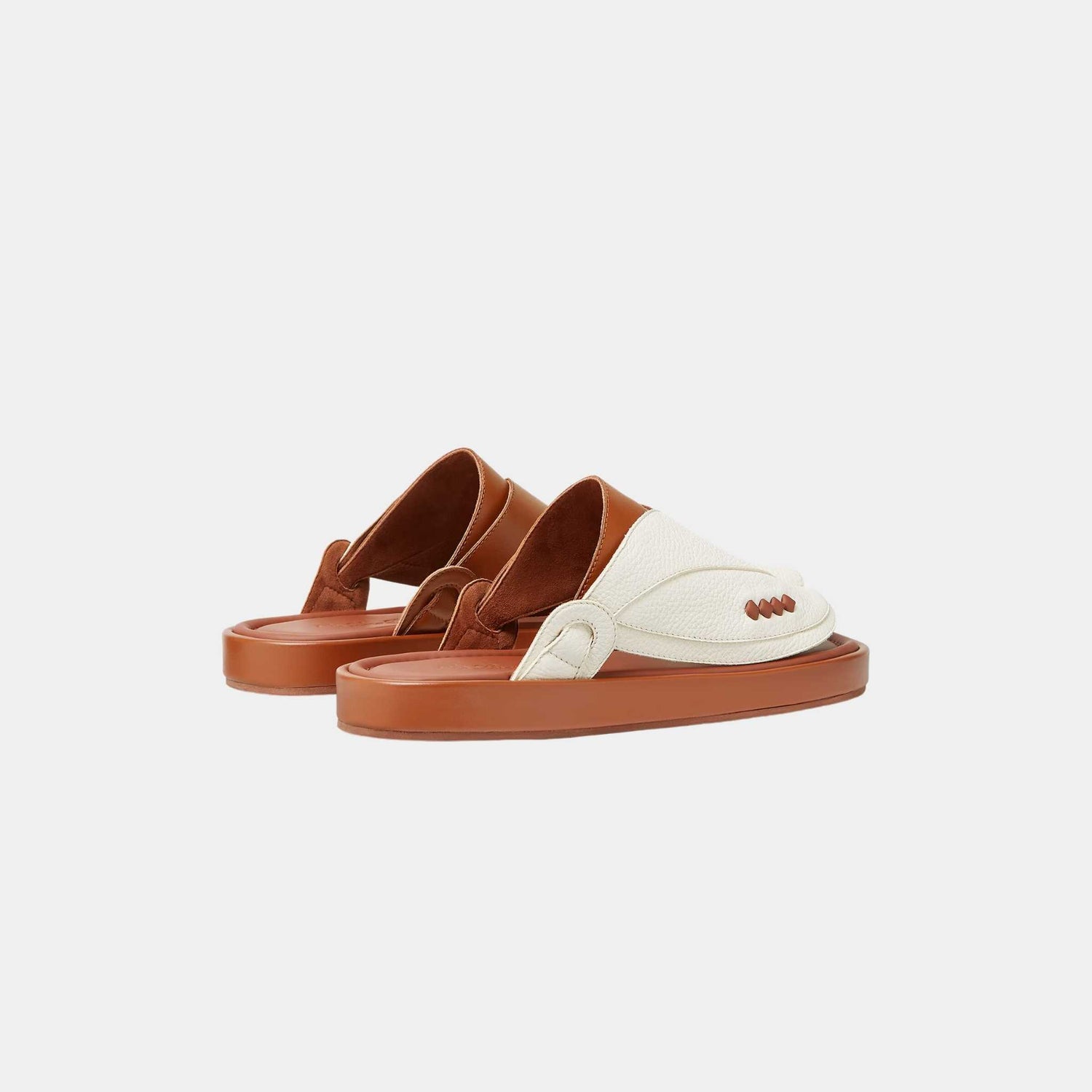 Loro Piana Noor Walk Sandal Ox Leather, Desert Snow, Back