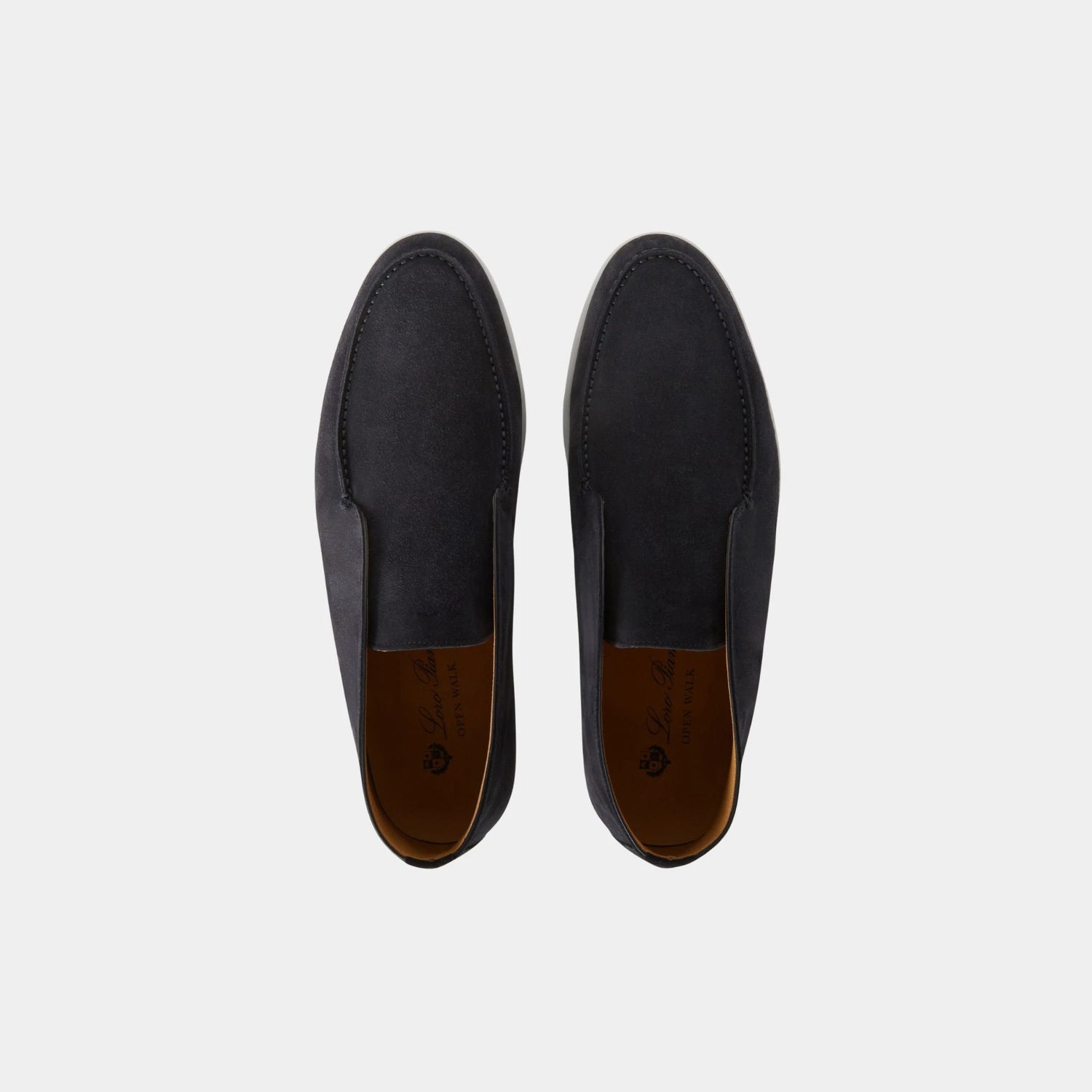 Loro Piana Open Walk Ankle Boot in Suede, Navy Blue, Top