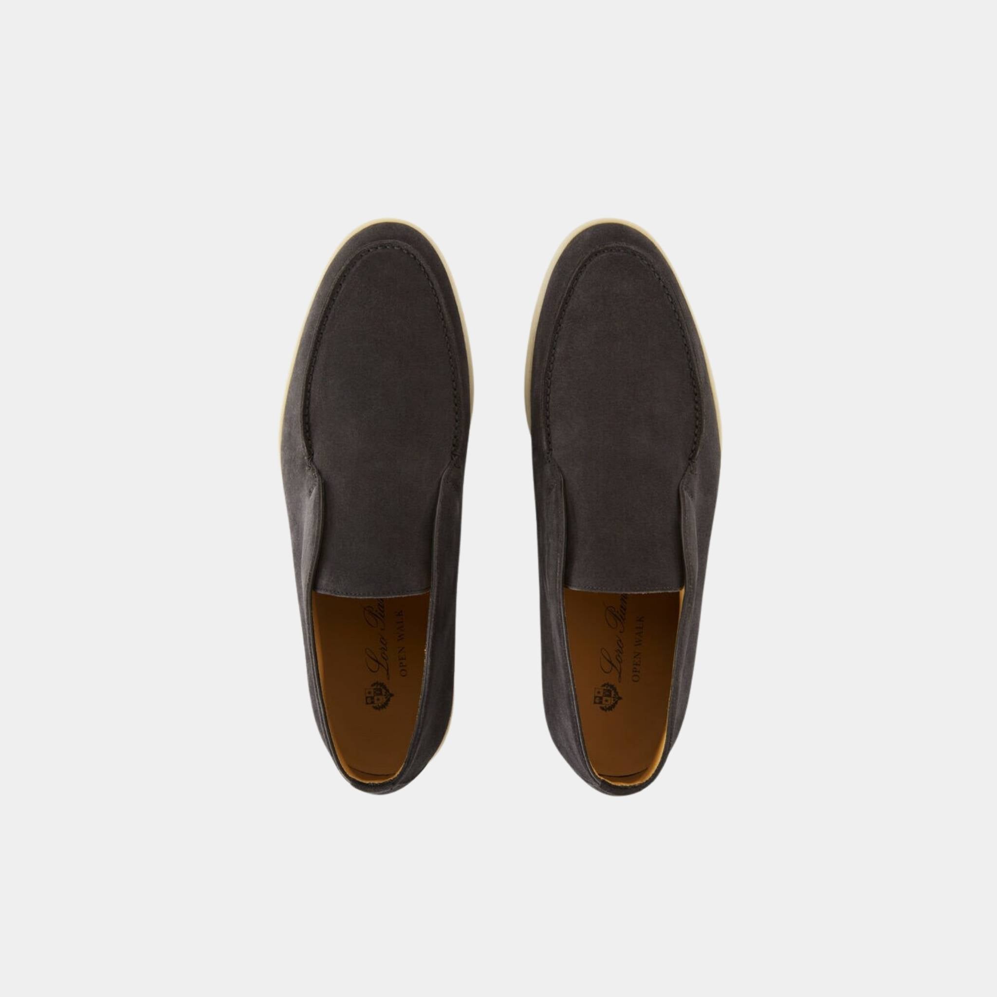 Loro Piana Open Walk Ankle Boots, Caviar, Top