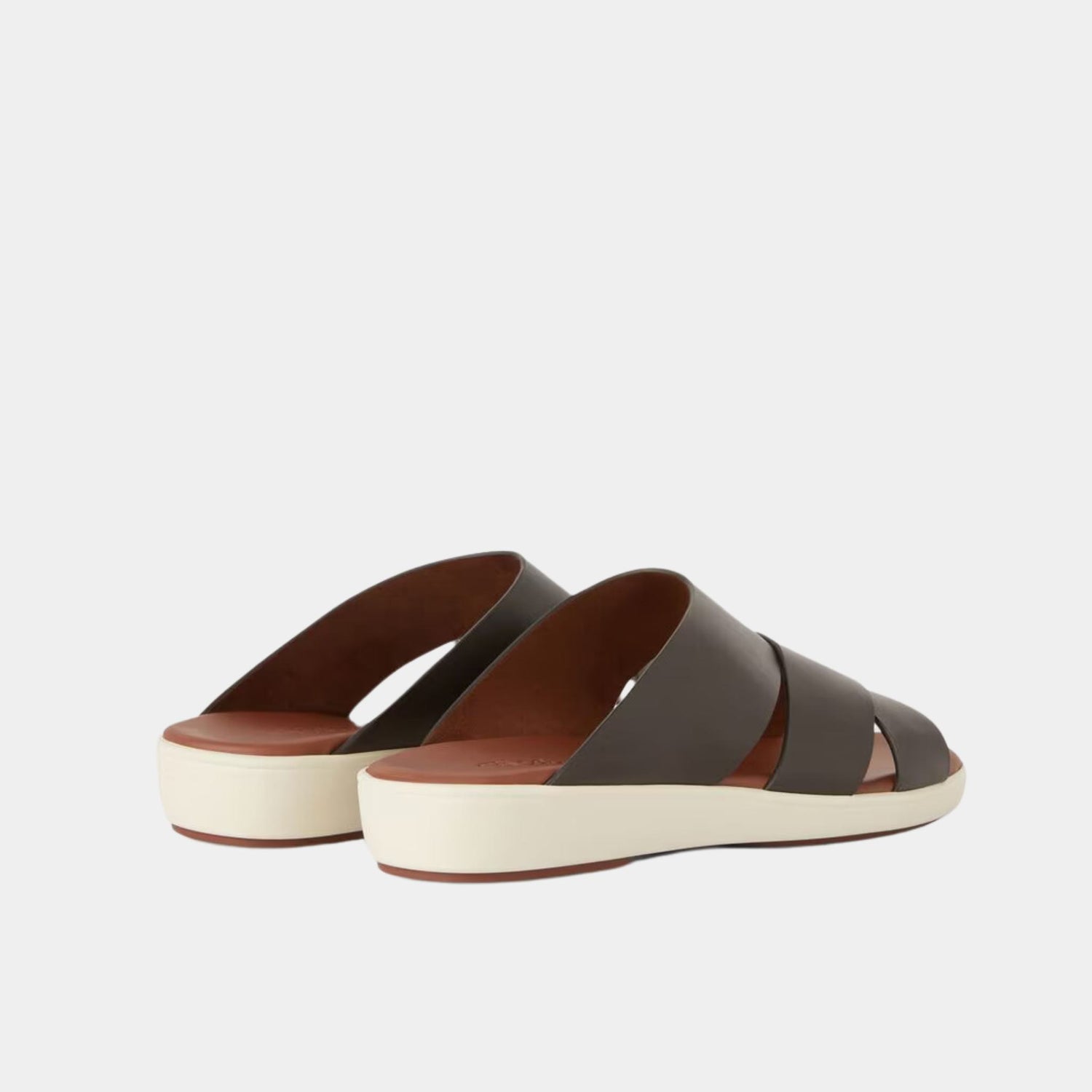 Loro Piana Palm Sandals Ox Leather, Chocolate, Rear