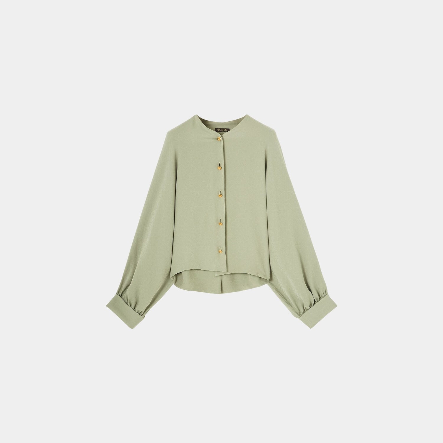 Loro Piana Patricia Shirt Silk, Green Fluorite, Front