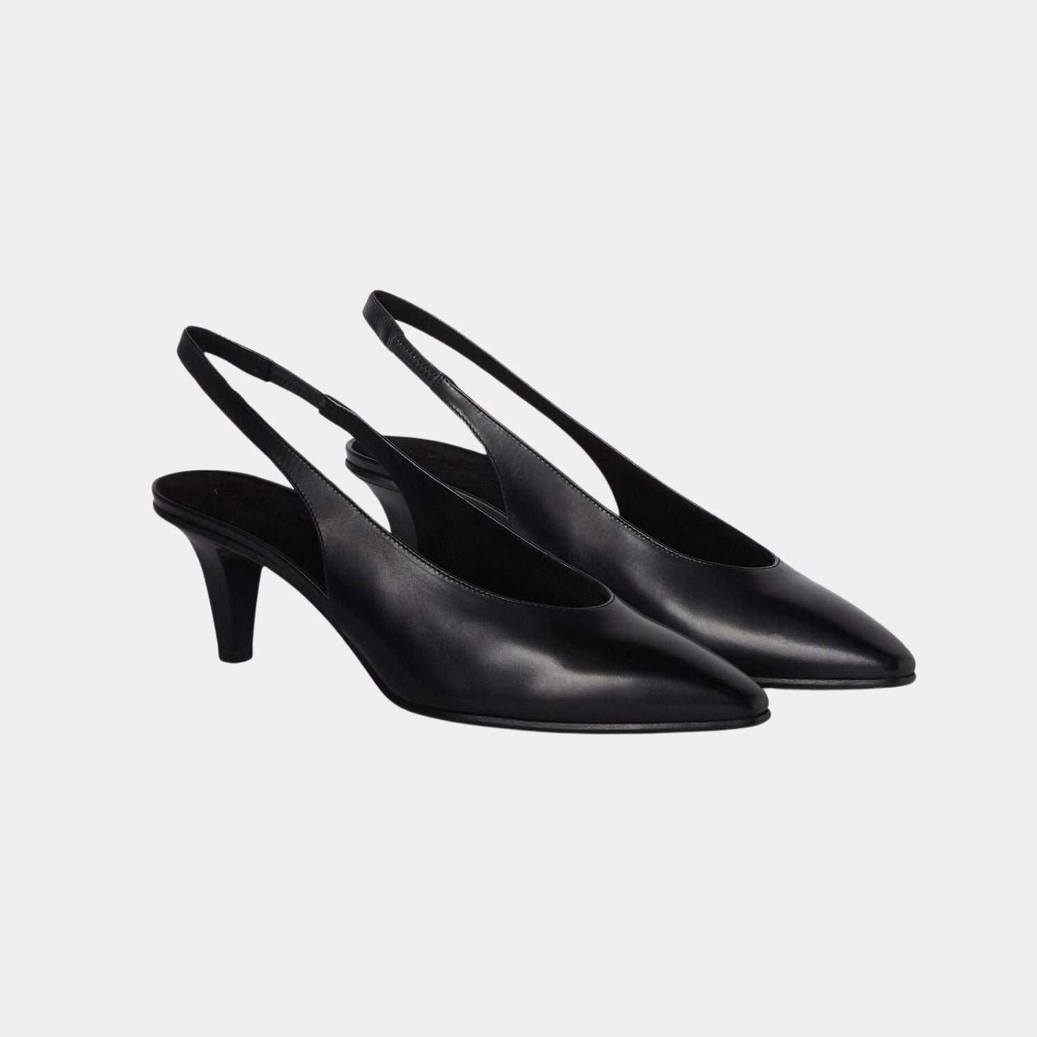 Loro Piana Rebecca Slingback in Calfskin, Black, Front