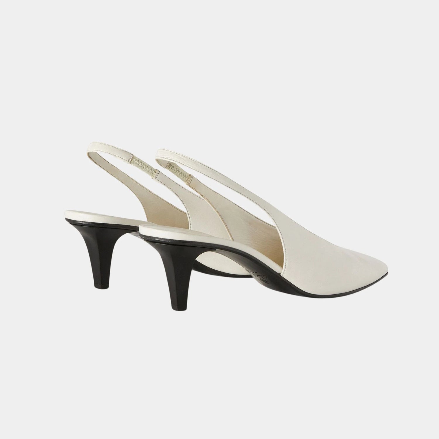 Loro Piana Rebecca Slingback in Calfskin, Light White Milk, Back