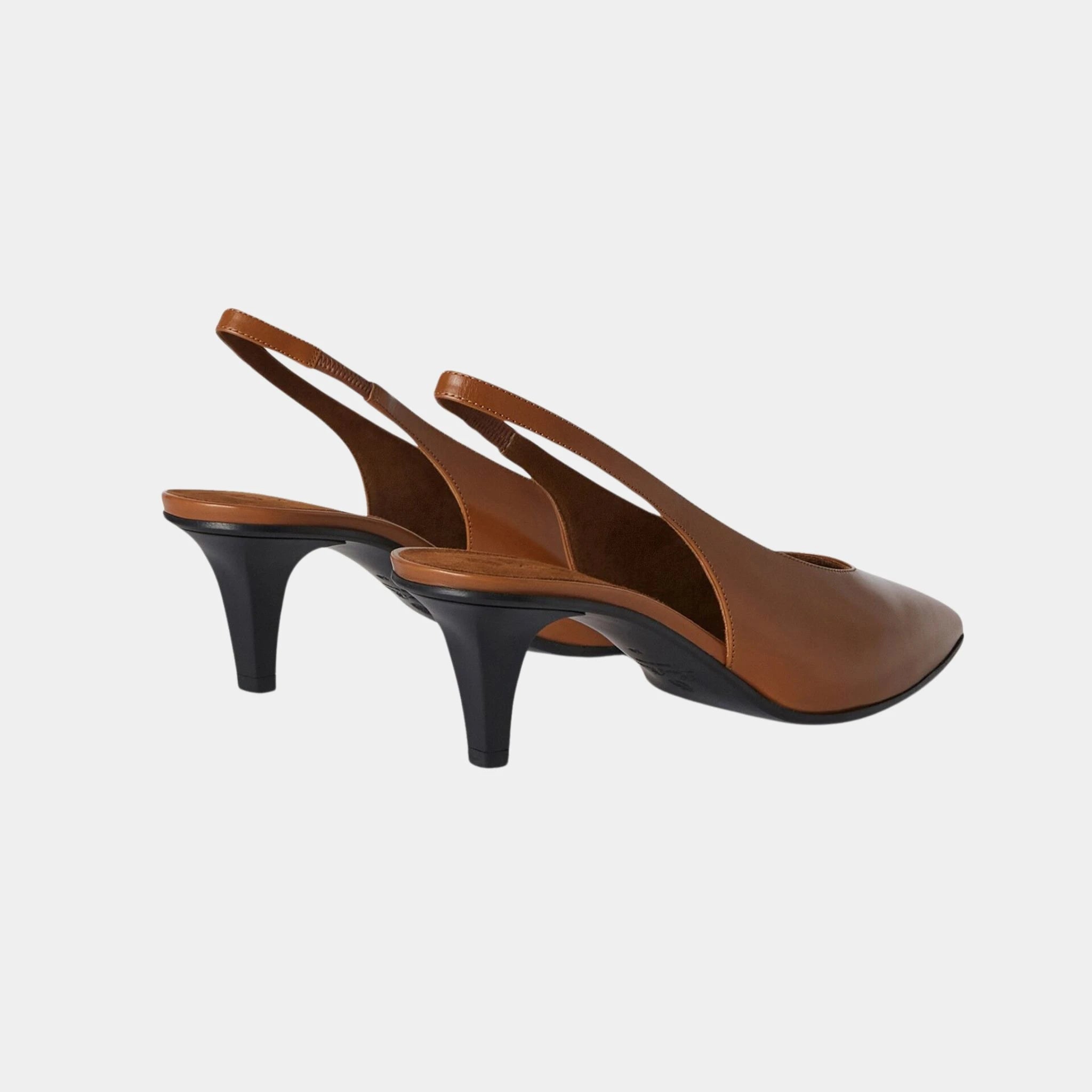 Loro Piana Rebecca Slingback in Calfskin, Saddle Brown, Back