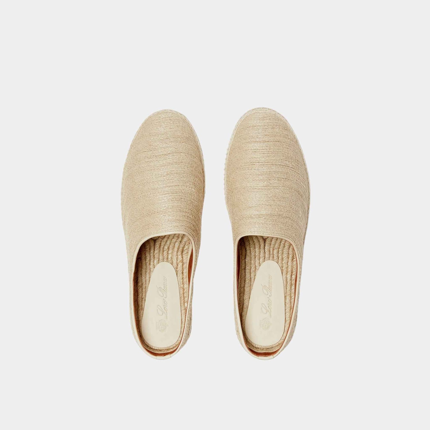 Loro Piana Sea Sabot Walk Espadrille With Rope Sole, Natural Linen, Top