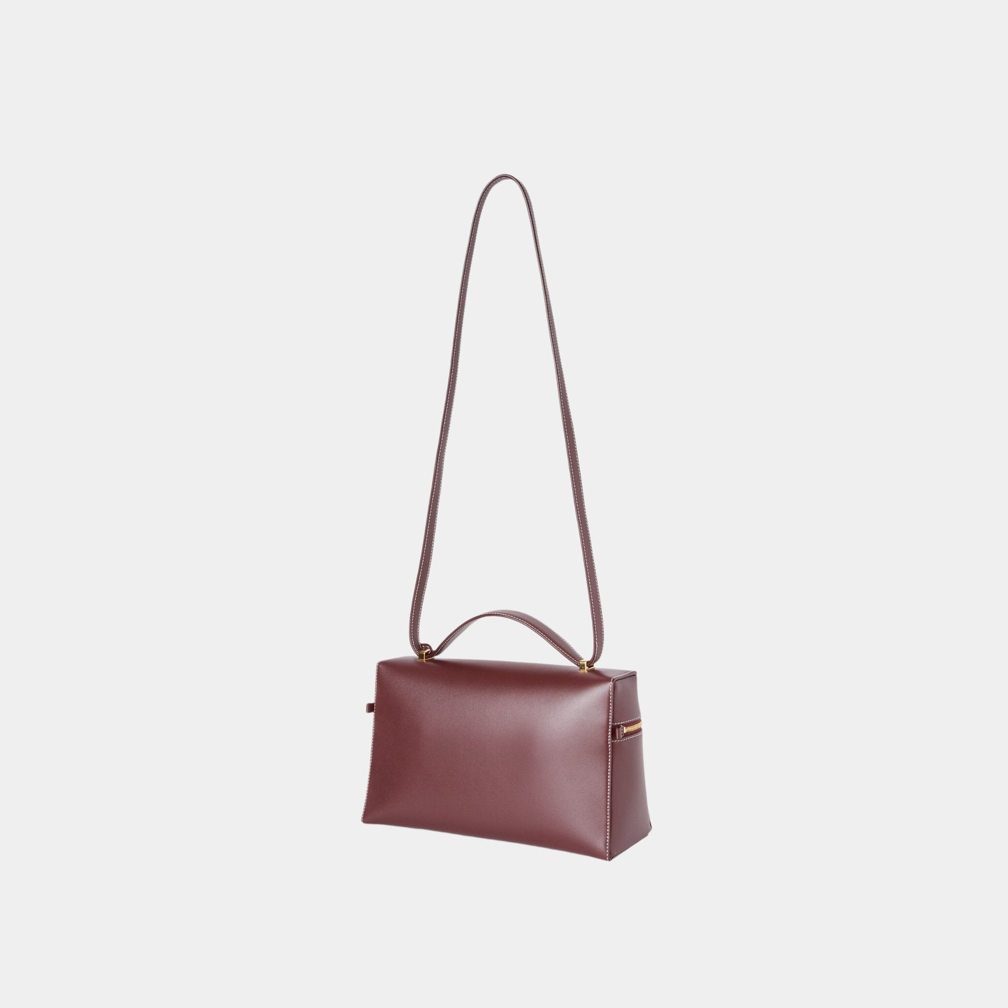 Loro Piana Extra Bag L27 In Smooth Calfskin, Azuki Beans, Back