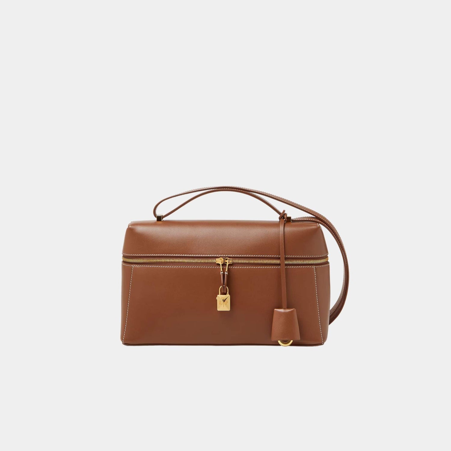 Loro Piana Extra Bag L27 Smooth Calfskin, Mole, Front