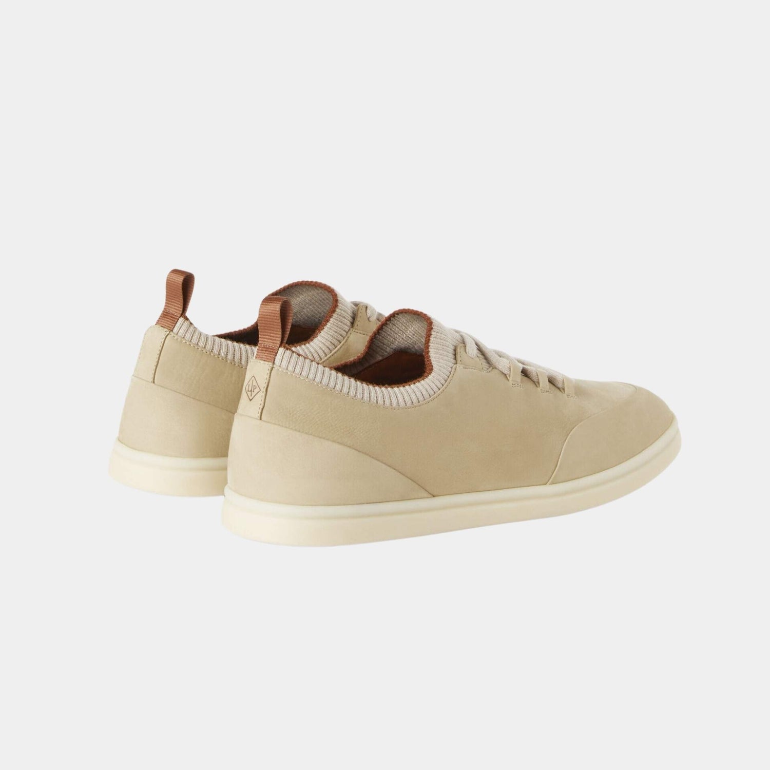 Loro Piana Soho Walk Calfskin Sneakers, Desert Stone, Back