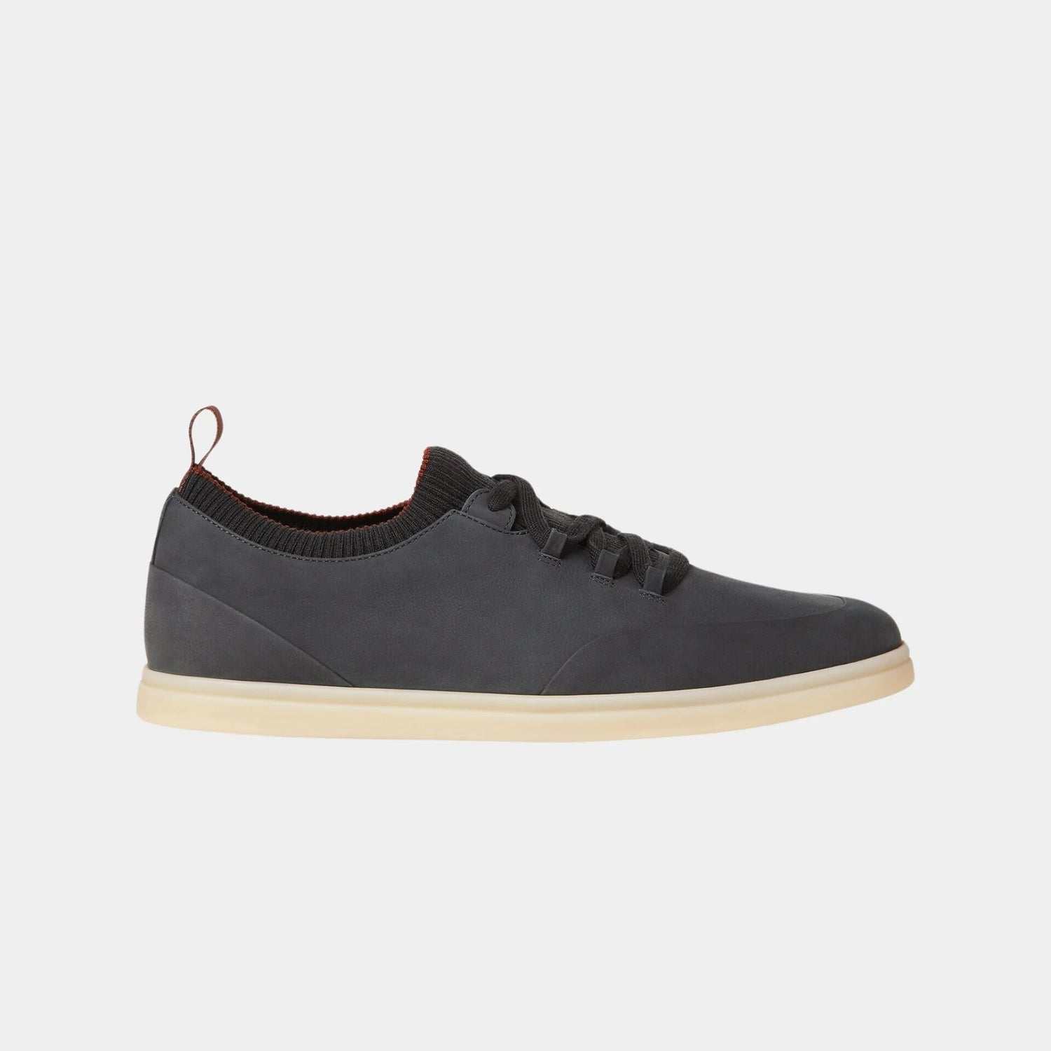 Loro Piana Soho Walk Calfskin Sneakers, Obsidian Grey, Side
