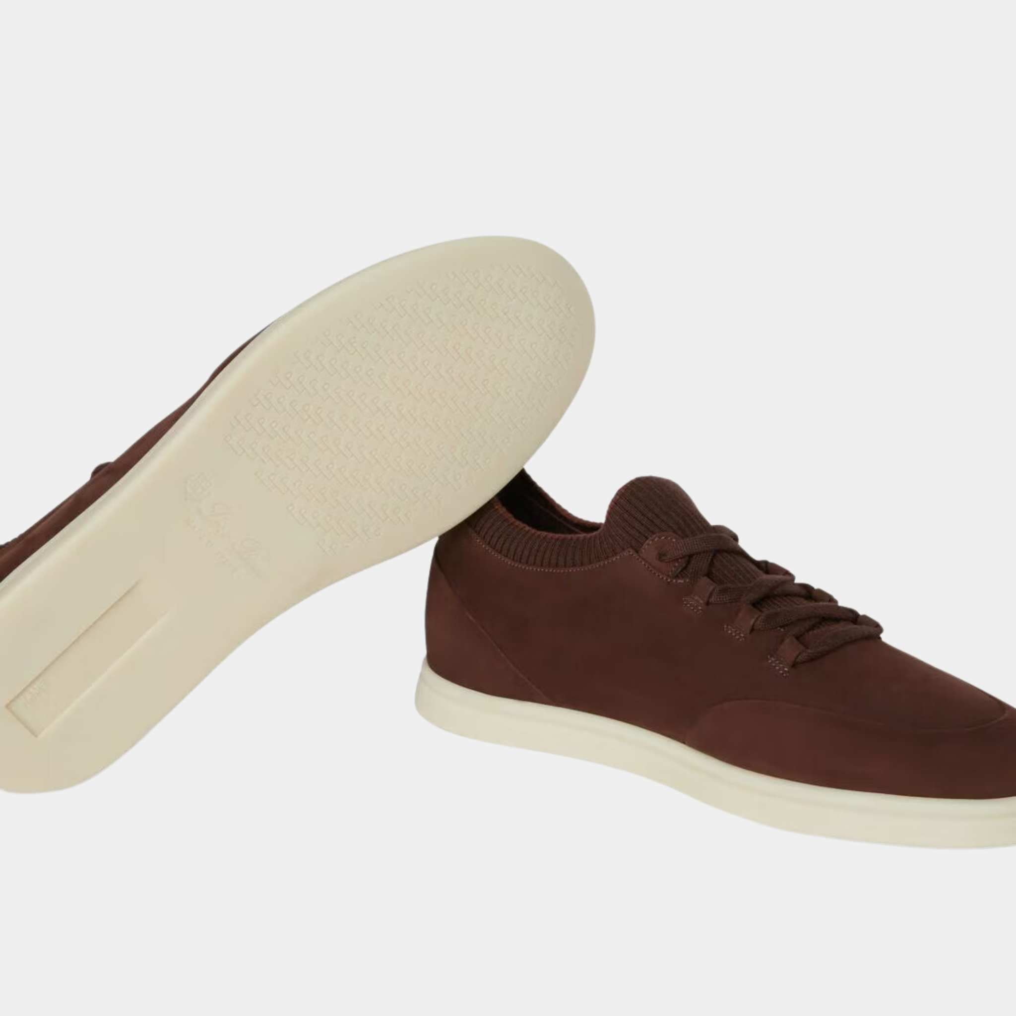 Loro Piana Soho Walk Sneakers Calfskin, Cotto, Front And Sole