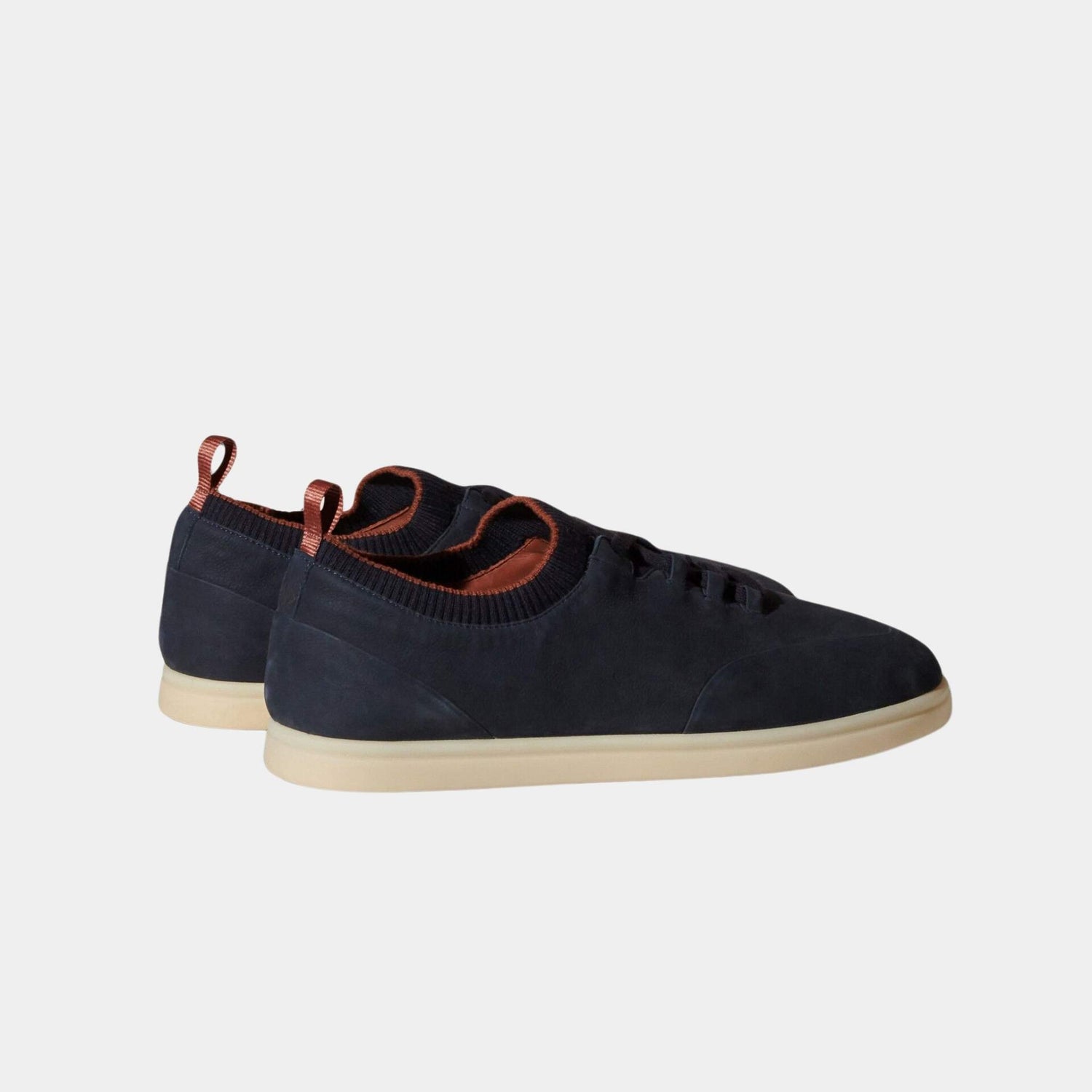 Loro Piana Soho Walk Sneakers Calfskin, Navy Blue, Back