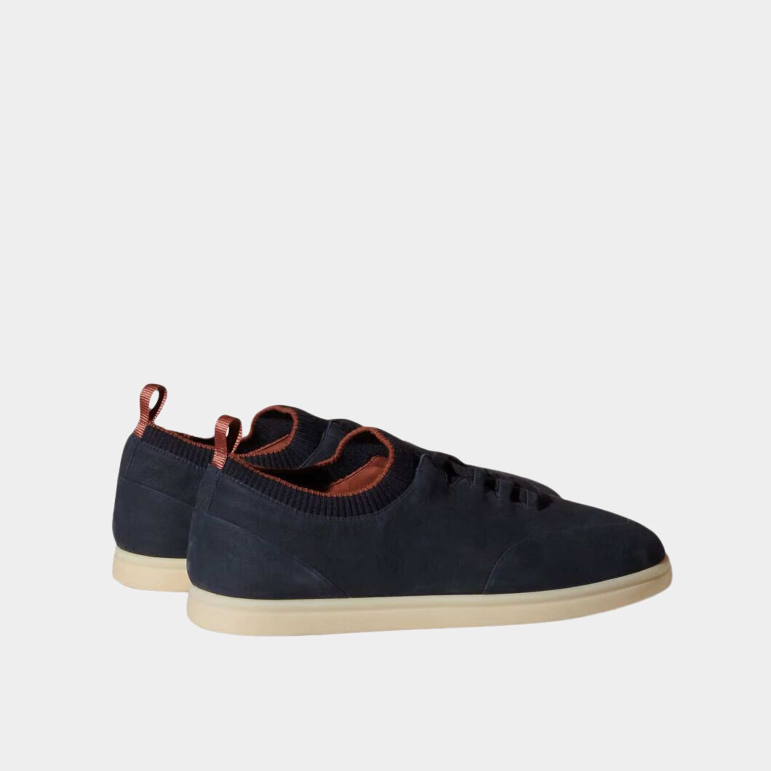 Loro Piana Soho Walk Sneakers Calfskin, Navy Blue, rear Side