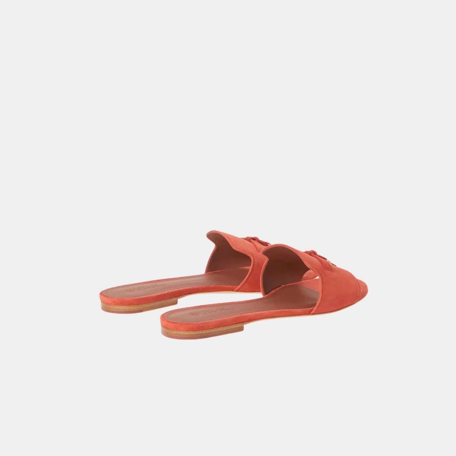 Loro Piana Summer Charms Sandal Flat In Suede Goatskin, Alchermes, Back