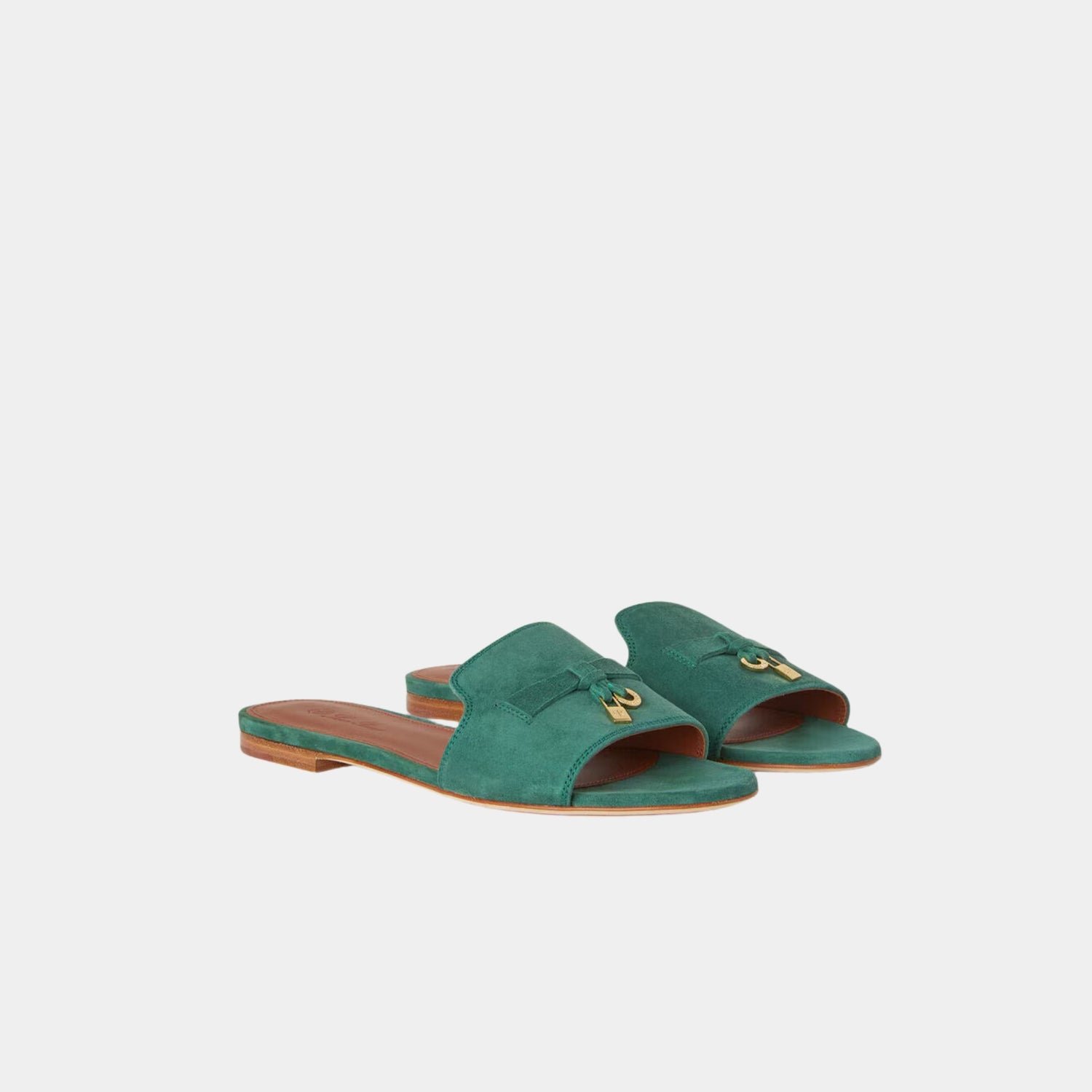 Loro Piana Summer Charms Flat Sandal Suede Goatskin, Jazz Club, Front