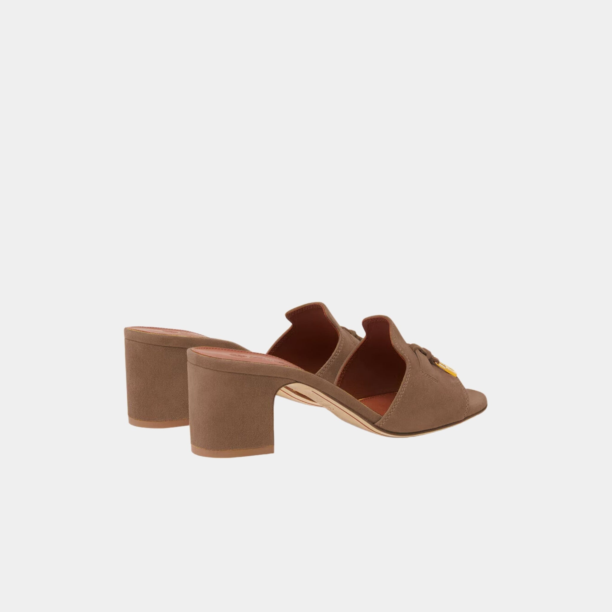 Loro Piana Summer Charms Sandal, Suede Goatskin, Driftwood Brown, Back