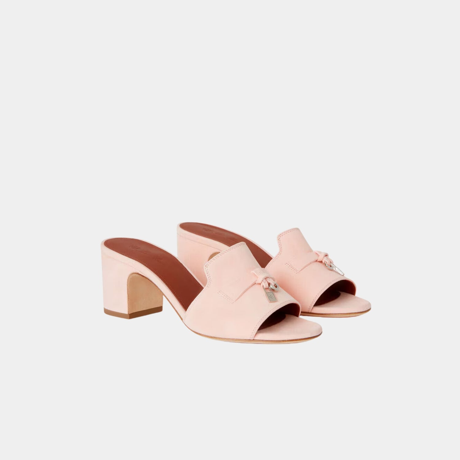 Loro Piana Summer Charms Sandal, Suede Goatskin, Pink Shell, Front