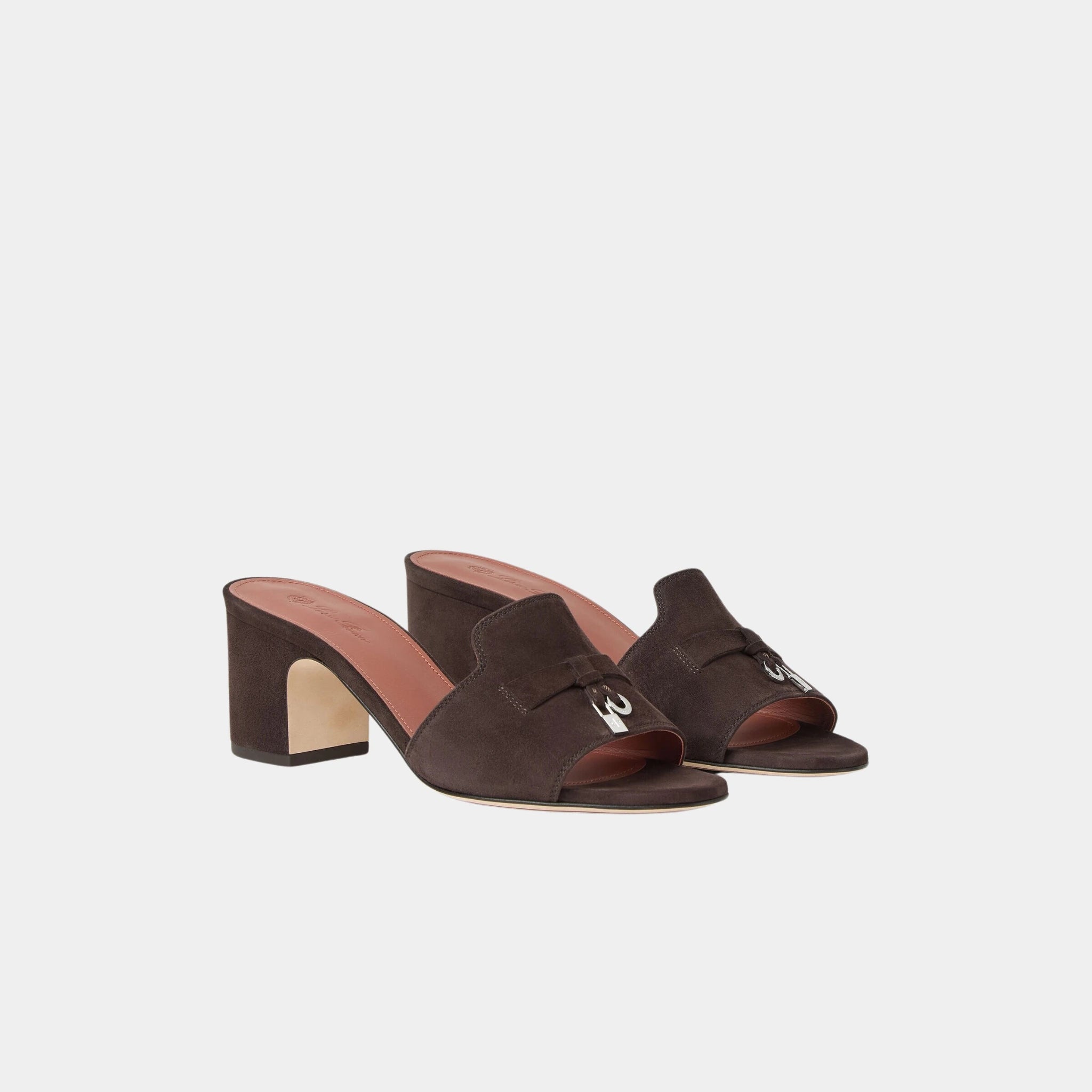 Loro Piana Summer Charms Sandal Heeled, Colour Pecora Nera, Front