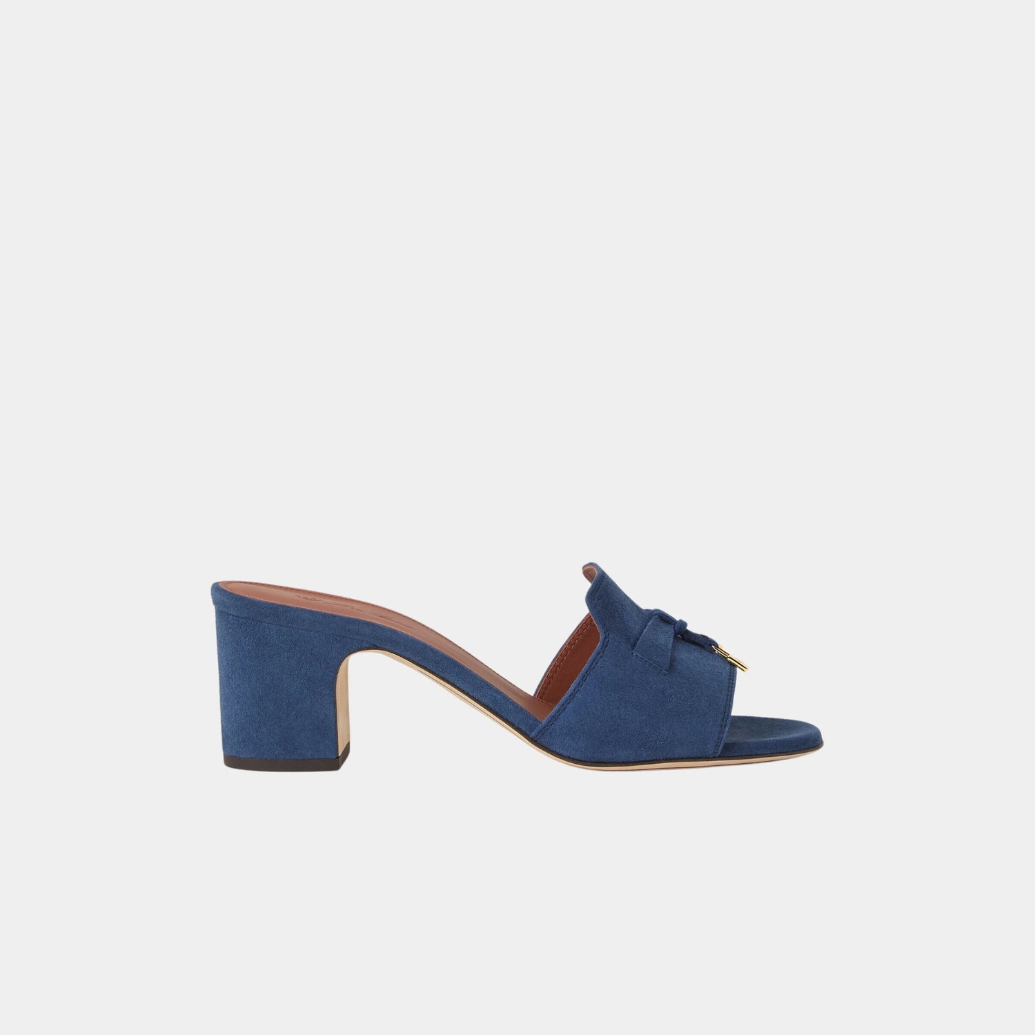 Loro Piana Summer Charms Sandal Heeled, Ocean Cavern, Side