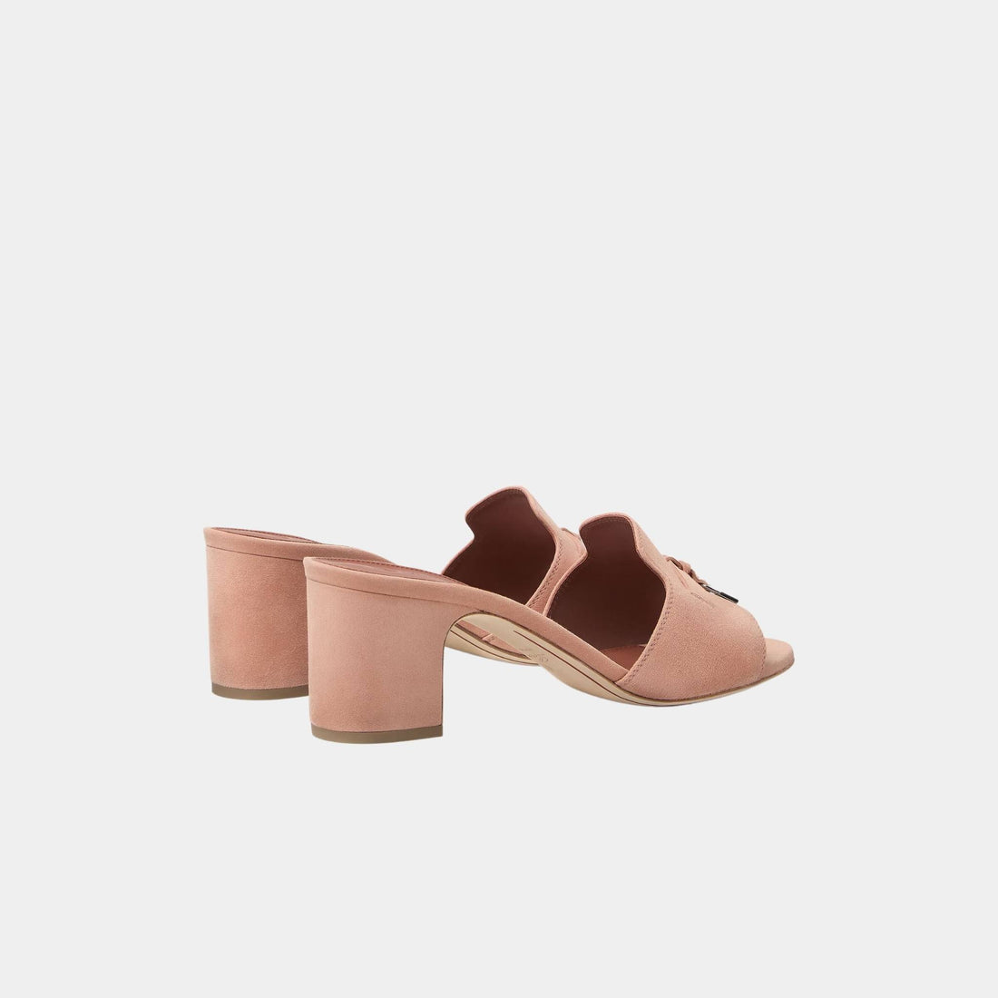 صندل Loro Piana Summer Charms بكعب، وردي فاخر، من الخلف