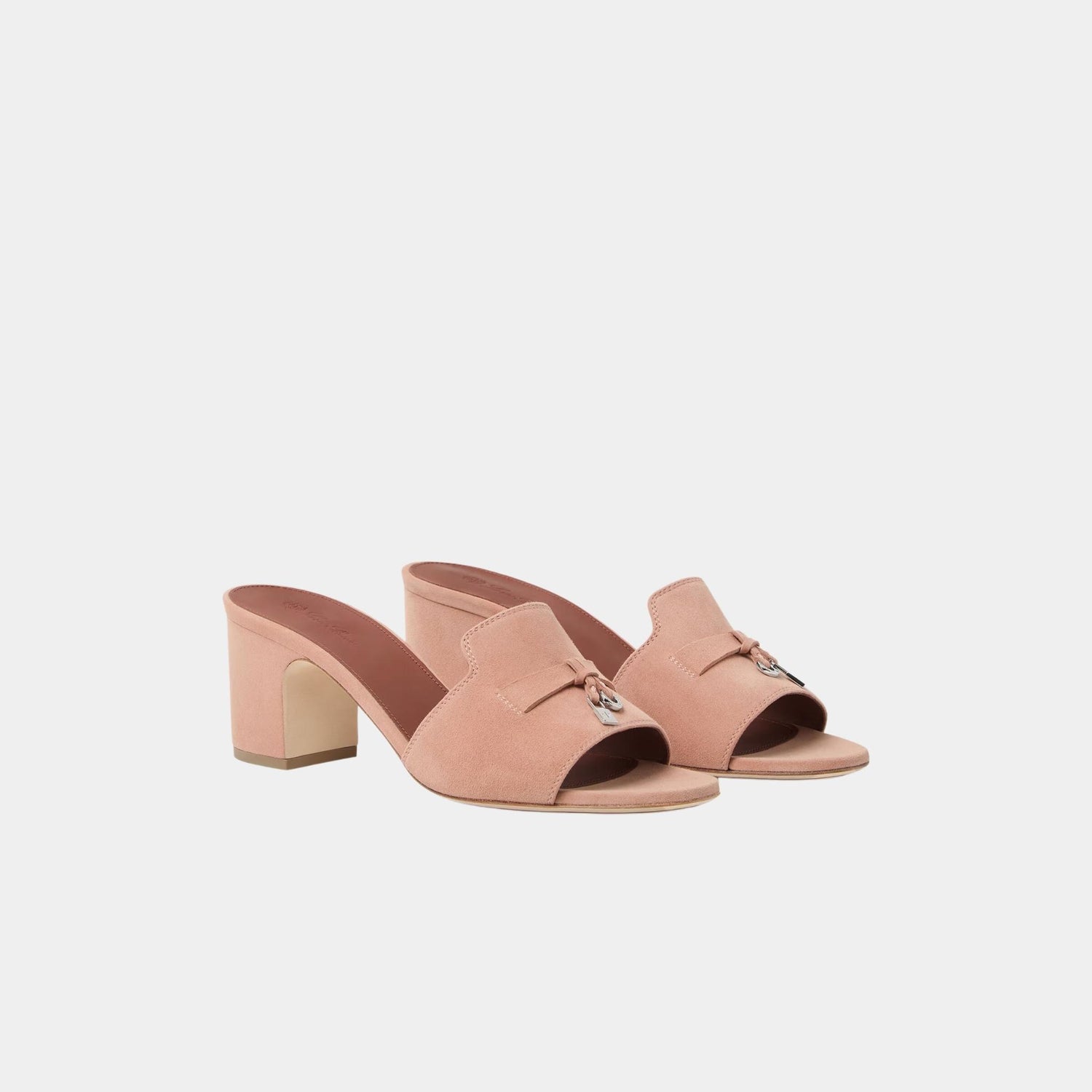 Loro Piana Summer Charms Sandal Heeled, Precious Rose, Front