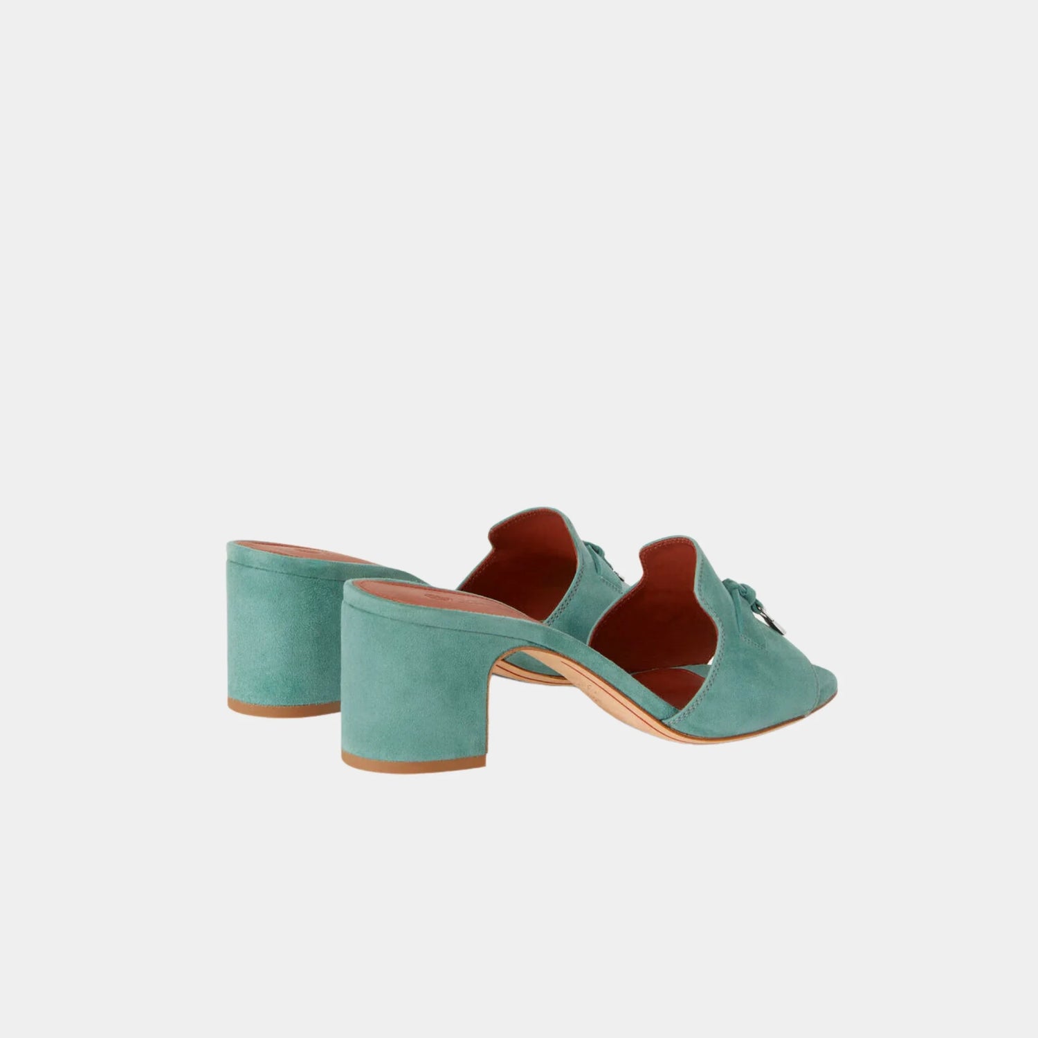 Loro Piana Summer Charms Sandal Heeled, Sap Green, Back