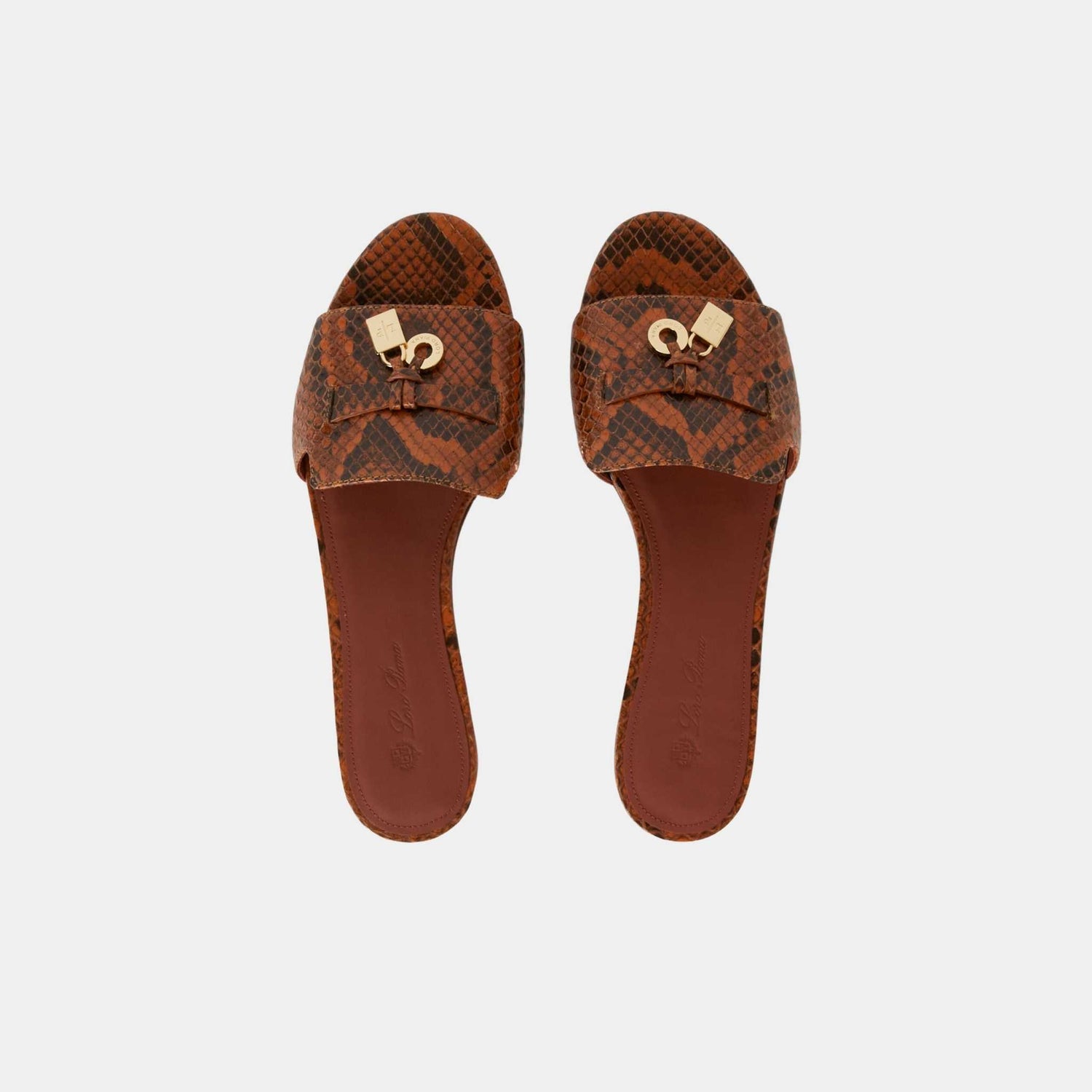 Loro Piana Summer Charms Sandal Matte Python Leather, Ombre Leather, Top