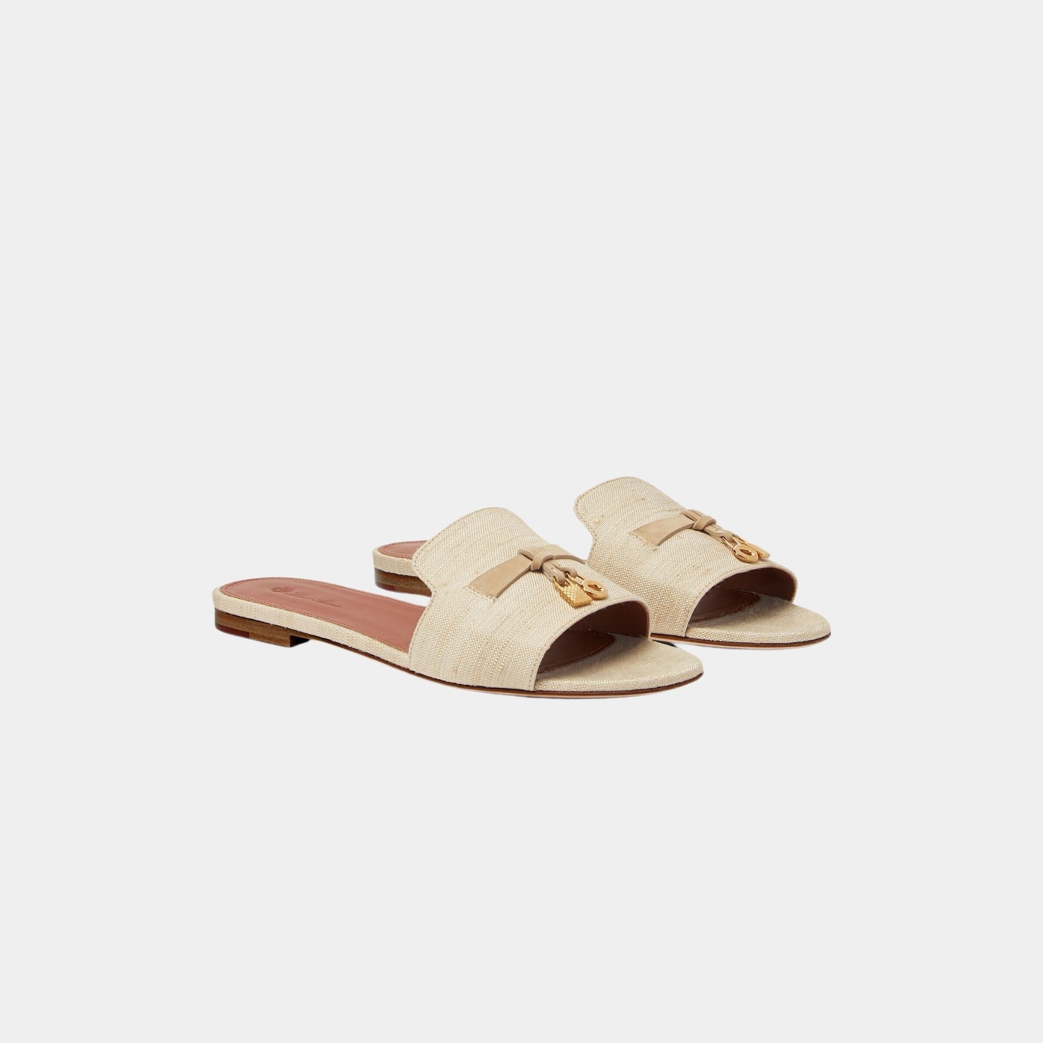 Loro Piana Summer Charms Sandal Silk, Birch Bark, Front