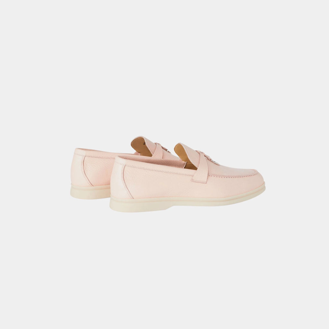 Loro Piana حذاء لوفر Summer Charms Walk من جلد الأيل، Plum Flower، من الخلف