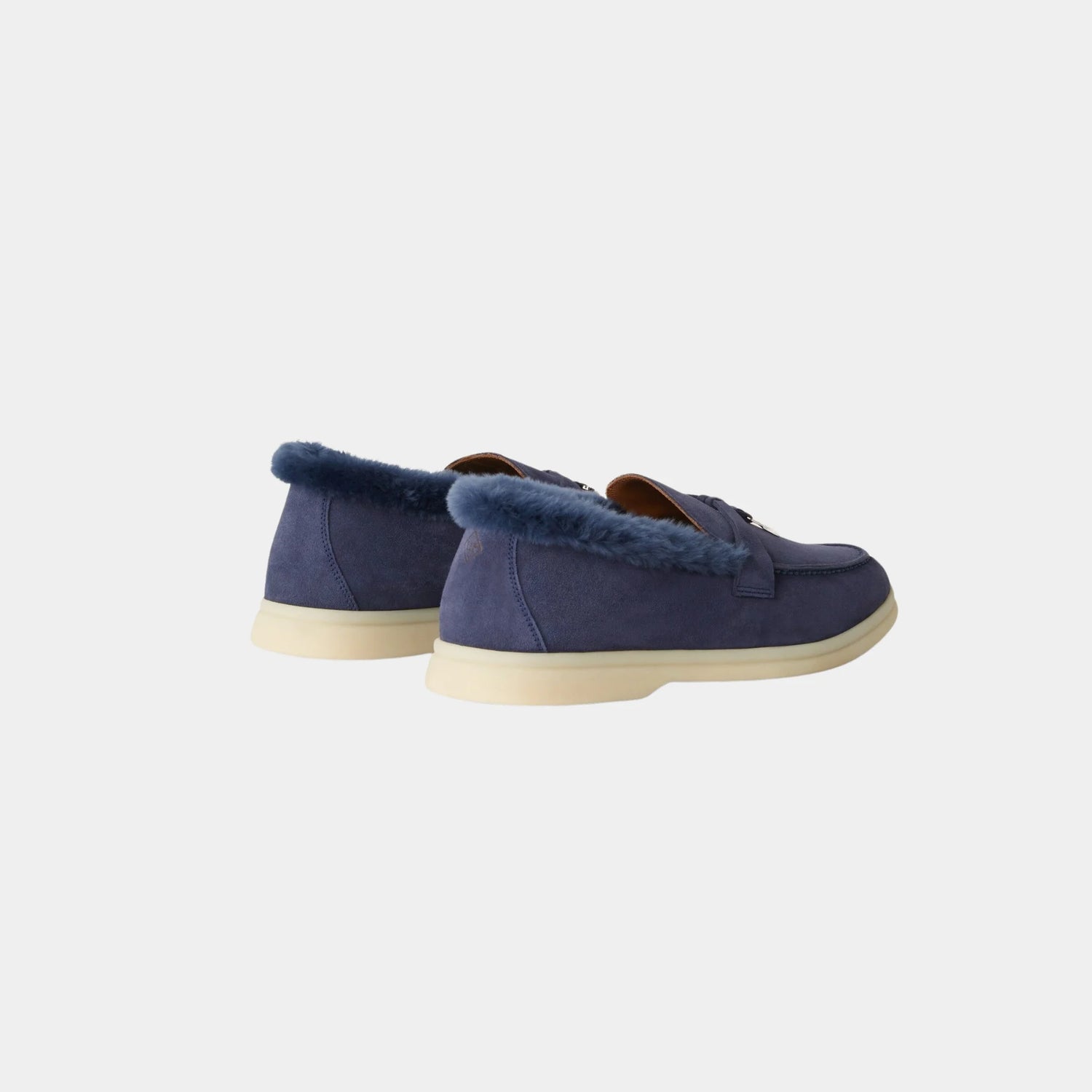 Loro Piana Summer Charms Walk Loafer Suede Beaver Fur Calfskin, Midnight Blue, Back