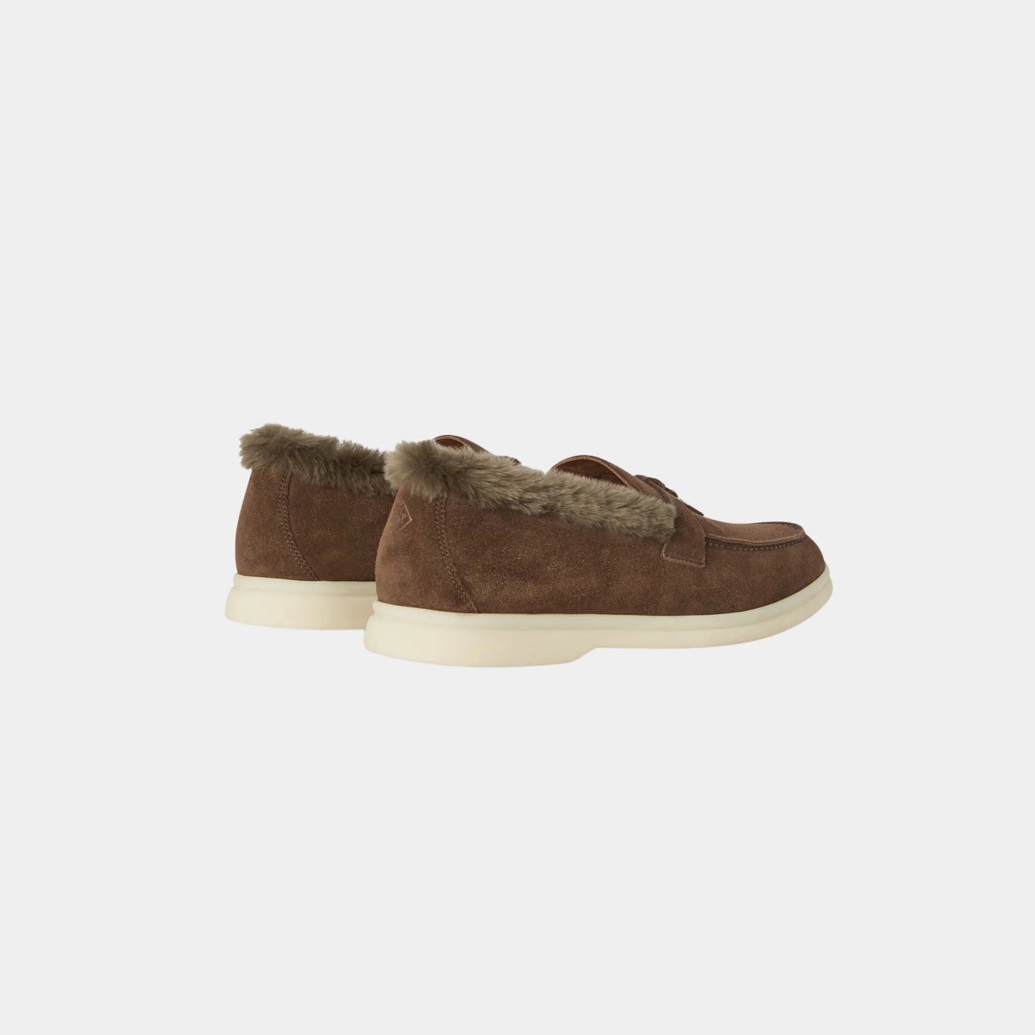 Loro Piana Summer Charms Walk Loafer Suede Beaver Fur Calfskin, Tawny Bark, Back